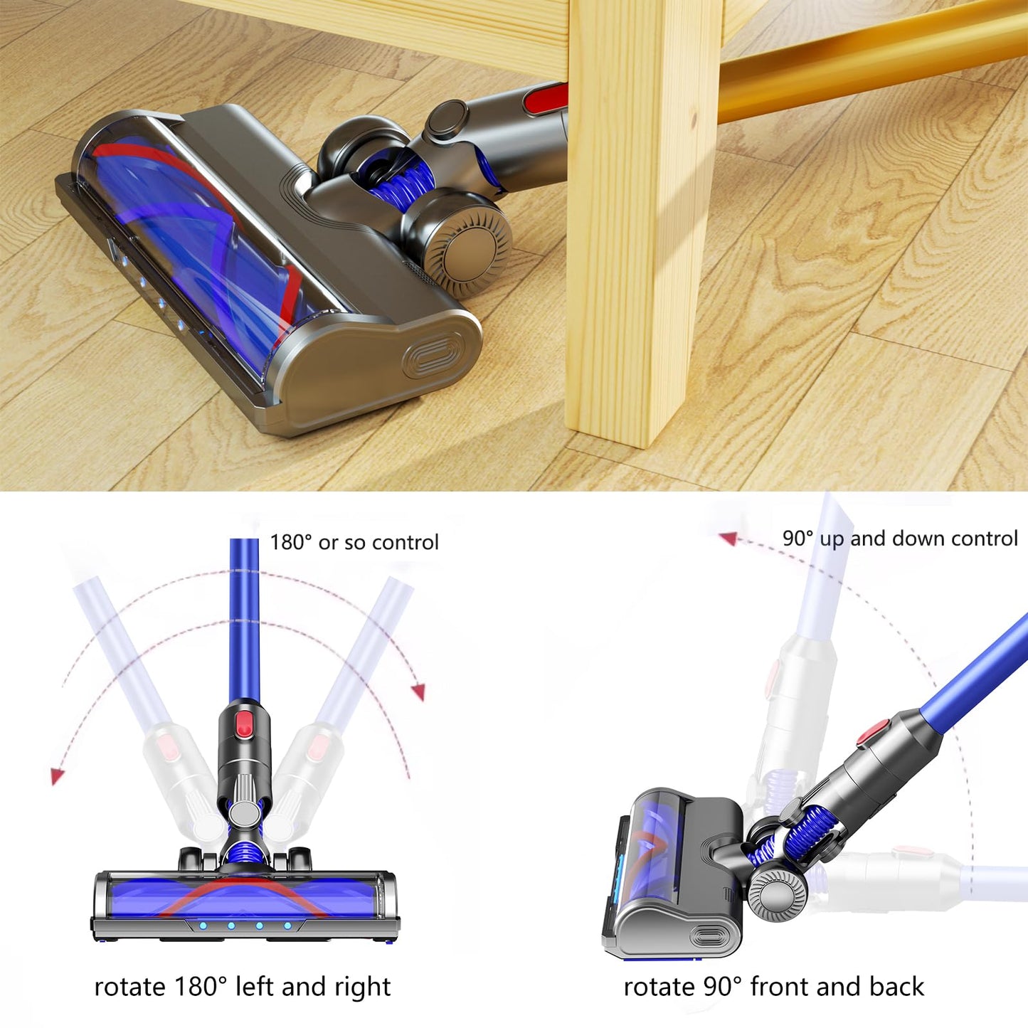 Vacuum Head Replacement Compatible with Dyson V6 Cordless Vacuum Cleaner. This motorhead part is designed for hardwood floor attachments. The accessory pack includes 1 motorhead and 2 roller brushes.