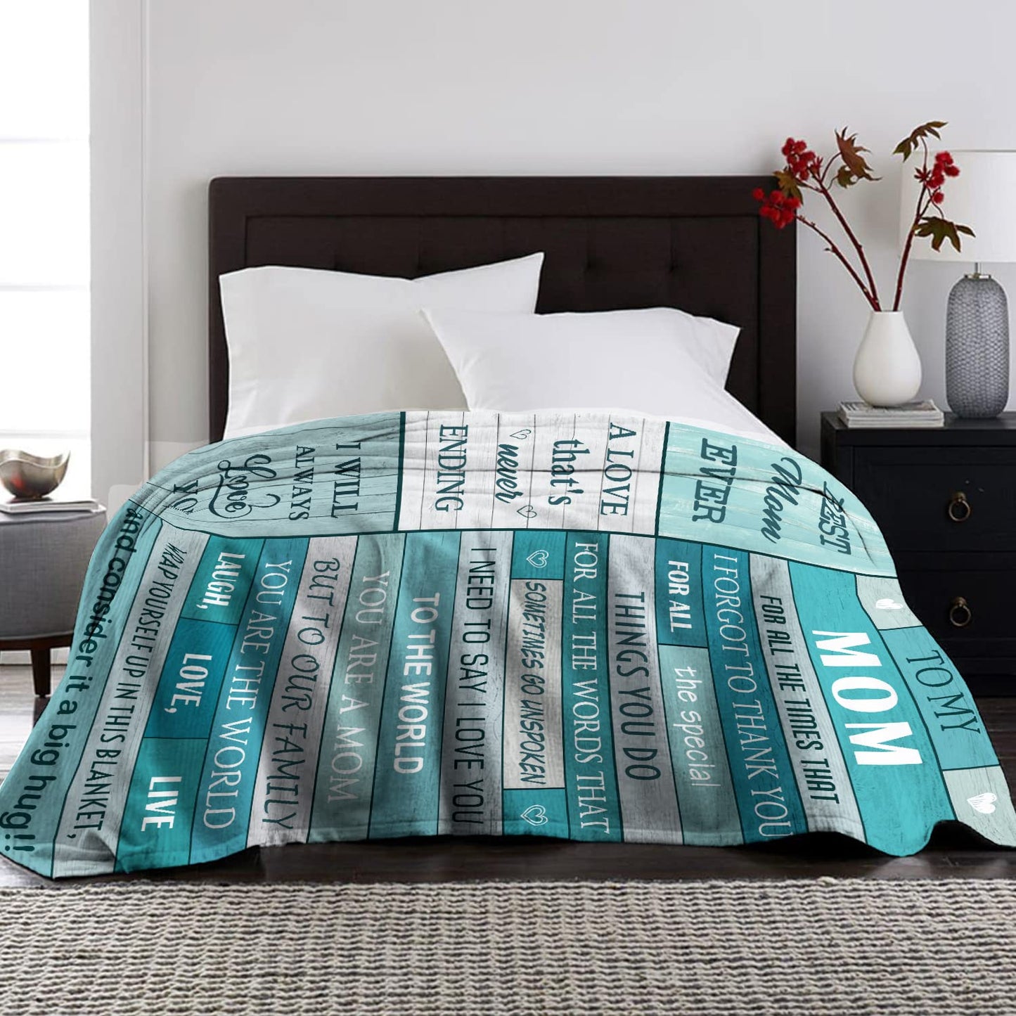 POQUSH Gifts for Mom, Birthday Gifts for Moms, Mom Birthday Gift for Valentines Christmas Mothers Day, Mommy Blanket 60”x50”
