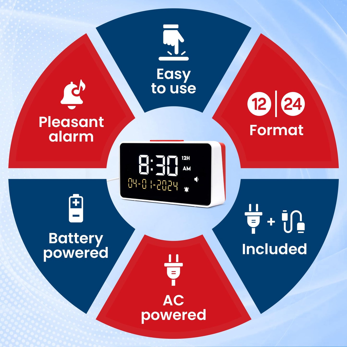 Top Life Talking Clock - Extra Loud Time and Date - for Elderly, Dementia, Hearing or Visually Impaired Seniors - Easy to Use Speaking Help - Clear Neutral Male Voice