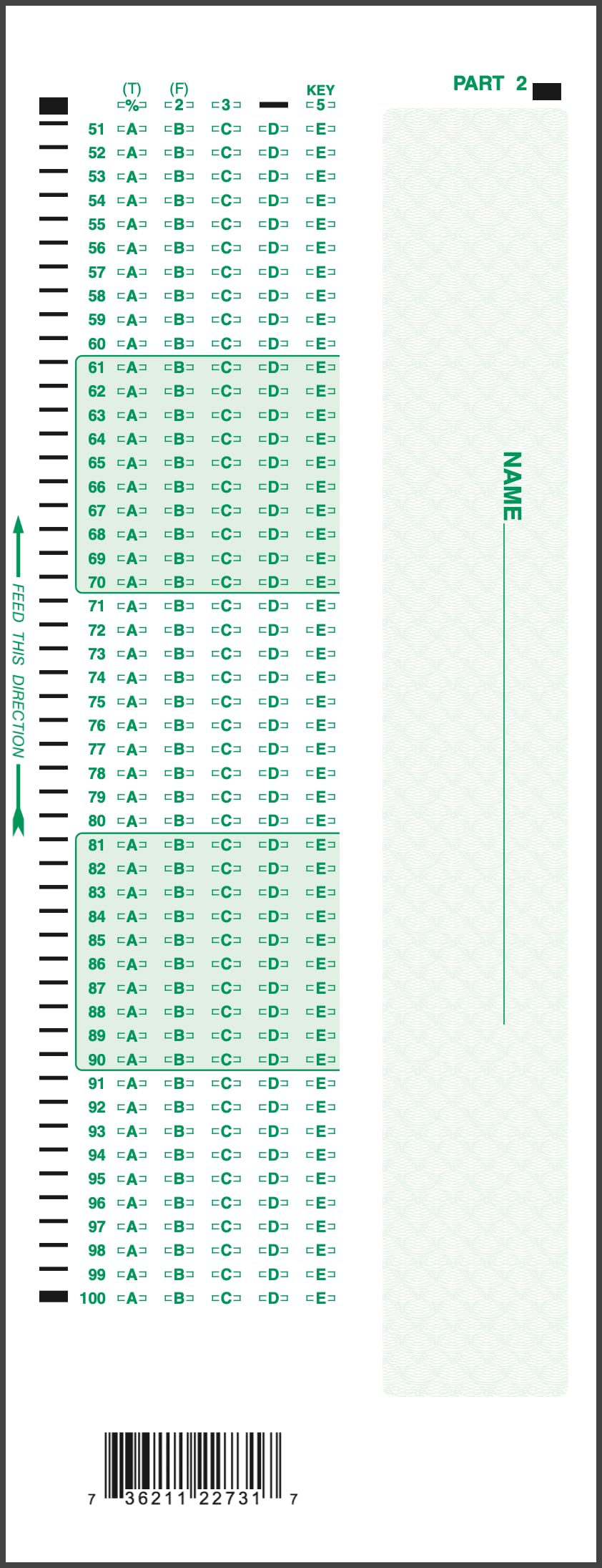 Apperson 20260 882-E Compatible Answer Sheet 500-pack