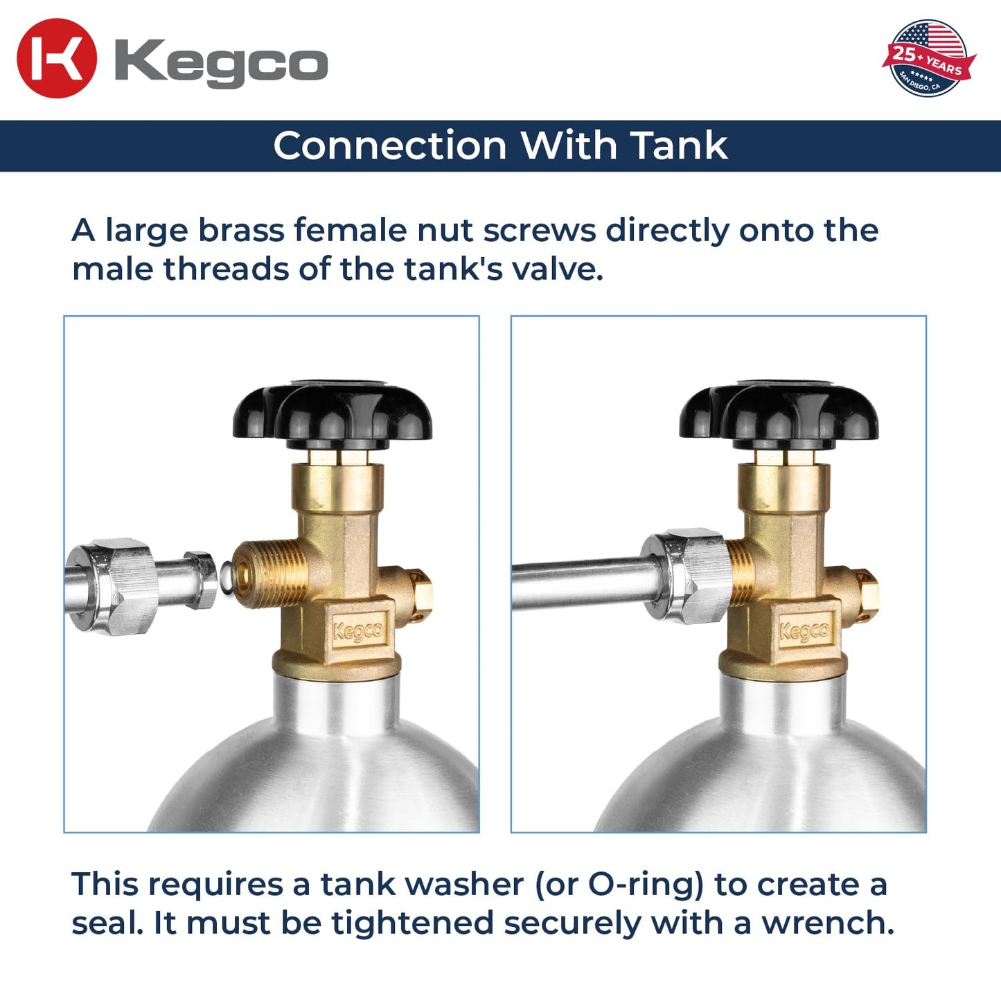 Kegco KC LH-542 Premium Pro Series Dual Gauge Co2 Draft Beer Regulator, Chrome