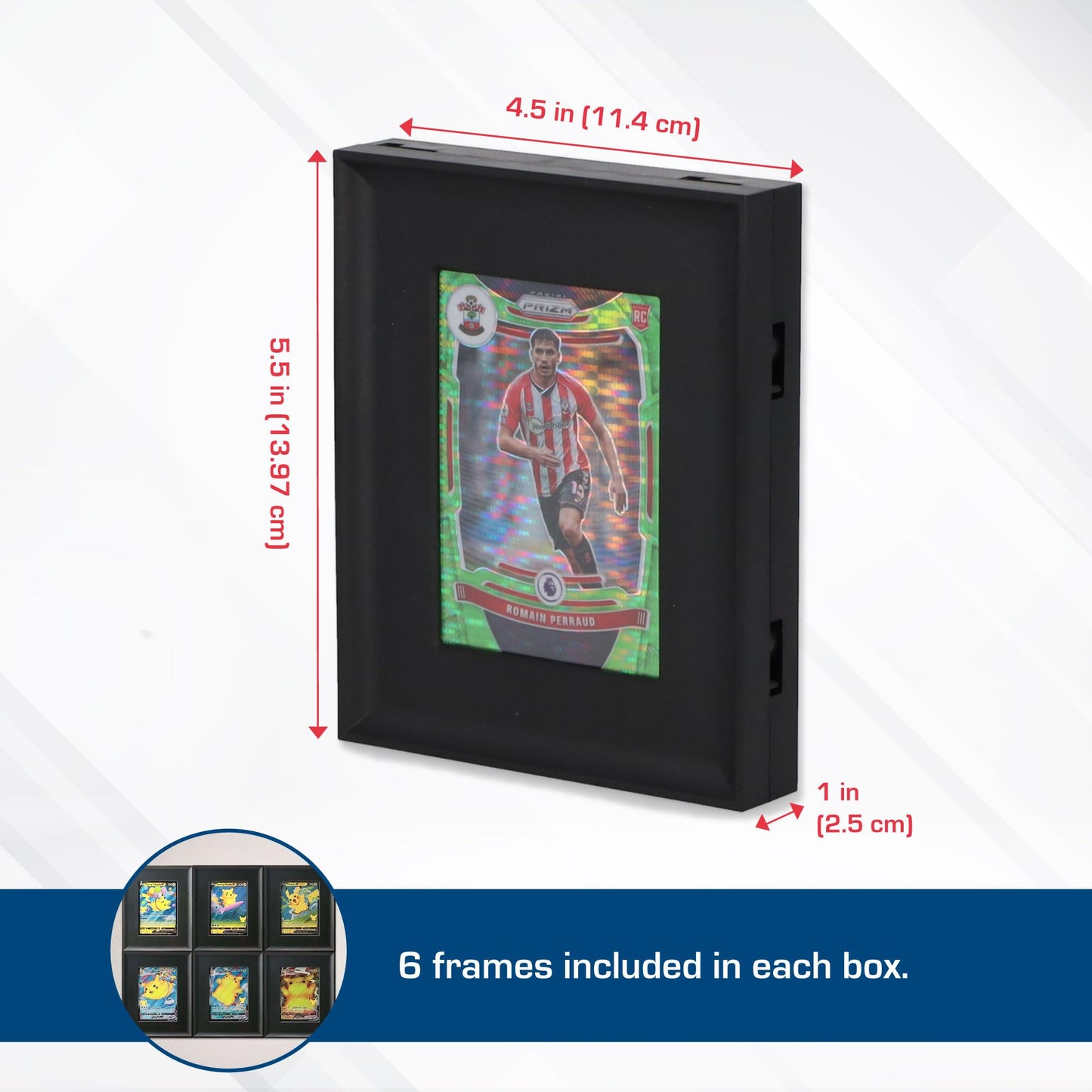 BCW Interlocking Card Frames - Black | Interlocking Frames Ideal for Collectibles, Trading Cards, and Memorabilia | Wall Display Frame (Standard Cards - 6 Pack)