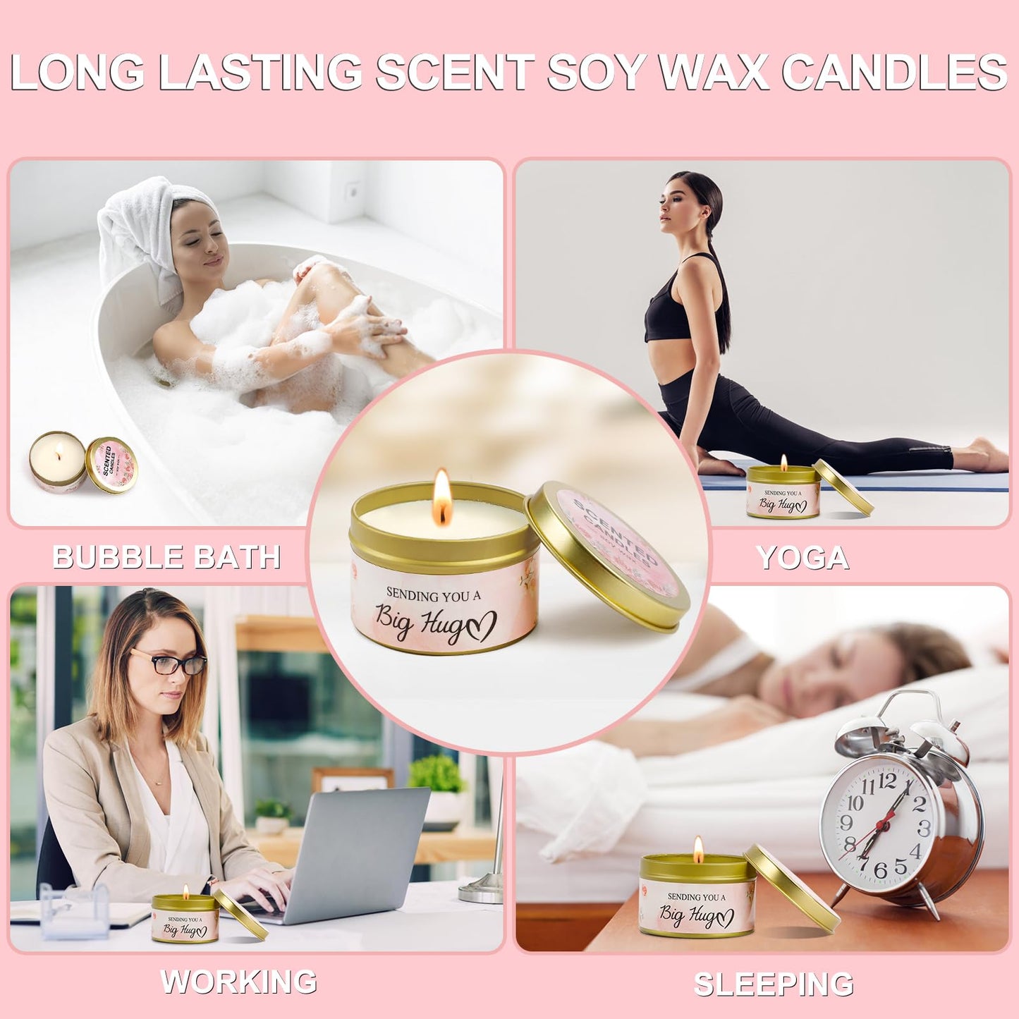 Birthday Gifts for Women Graduation Gifts for Her, Unique Self Care Package Get Well Soon Basket Rose Relaxing Spa Kit with Flannel Blanket Tumbler, Happy Christmas Box for Friend Mom Sister Wife