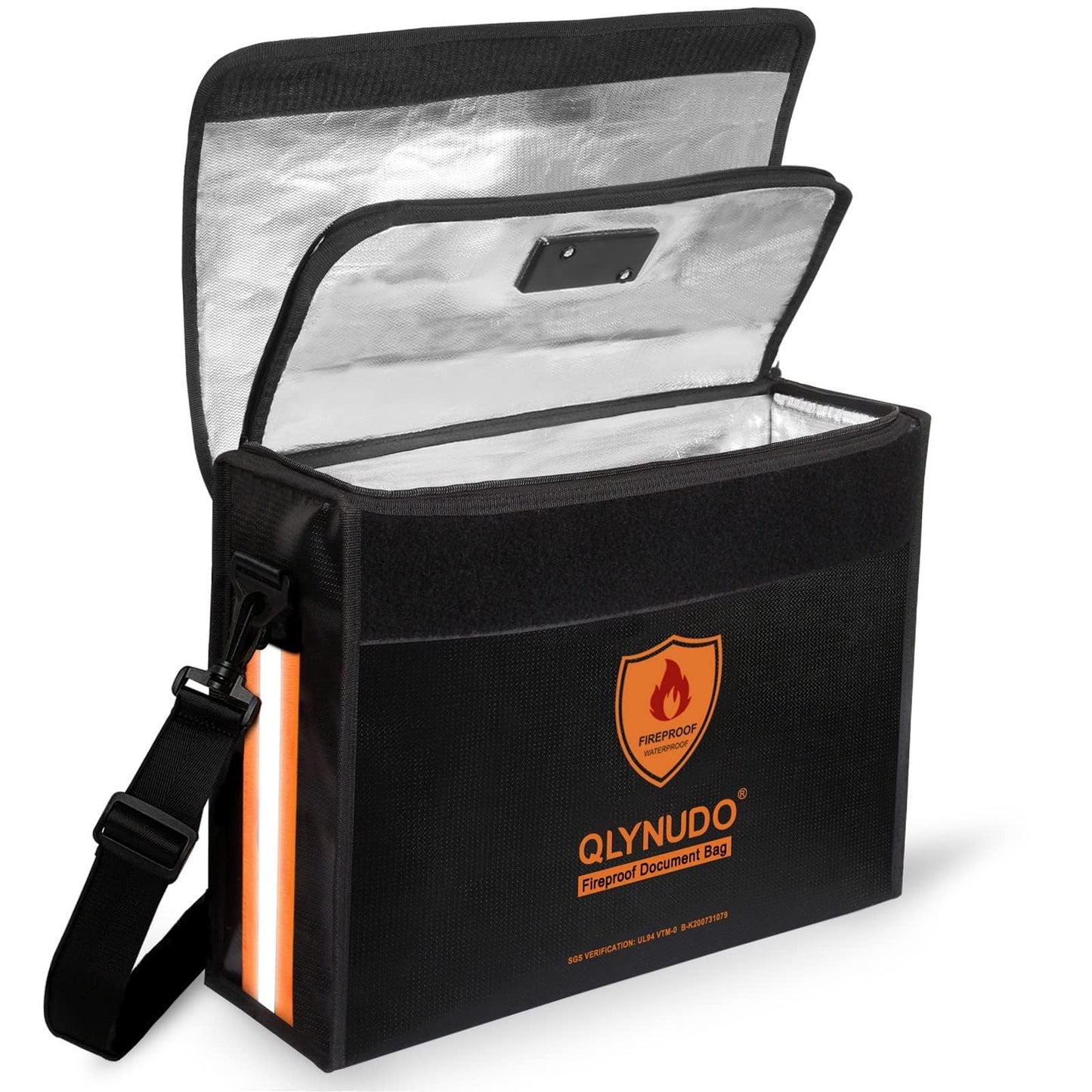 Fireproof Document Bag with TSA Lock - 17x12x5.5" Extra Large Fireproof Box for Documents, Reinforced Bottom File Organizer for 3-Ring Binders & Laptop, Waterproof Emergency Grab-and-Go Safe Bag