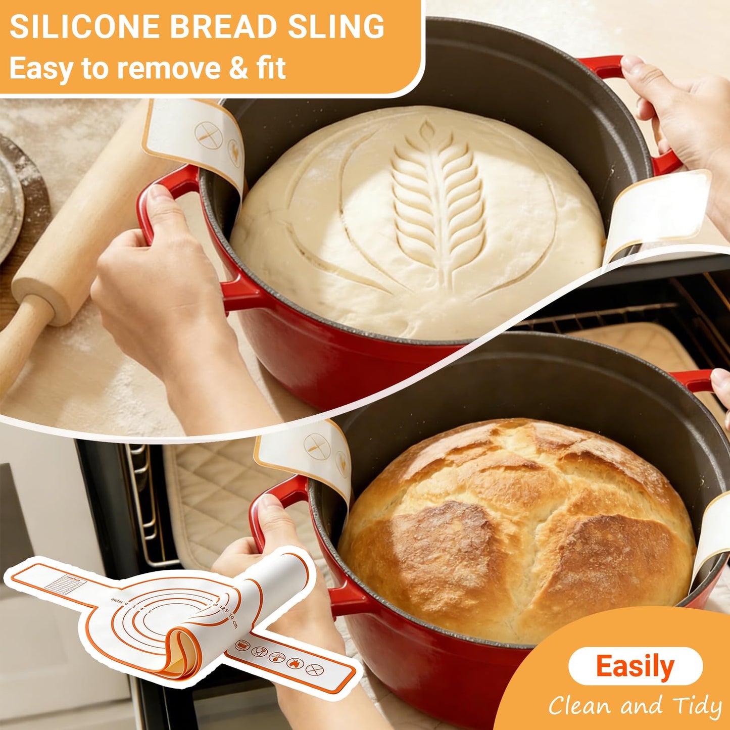 Acessorz Sourdough Bread Baking Supplies,Sourdough Starter Kit,2 Cotton Rope Banneton Proofing Basket,Bread Proofing Basket Making Tool Kit,Sour Dough Kit Tools,Baking Gifts for Women,Bakers,Wife,Mom
