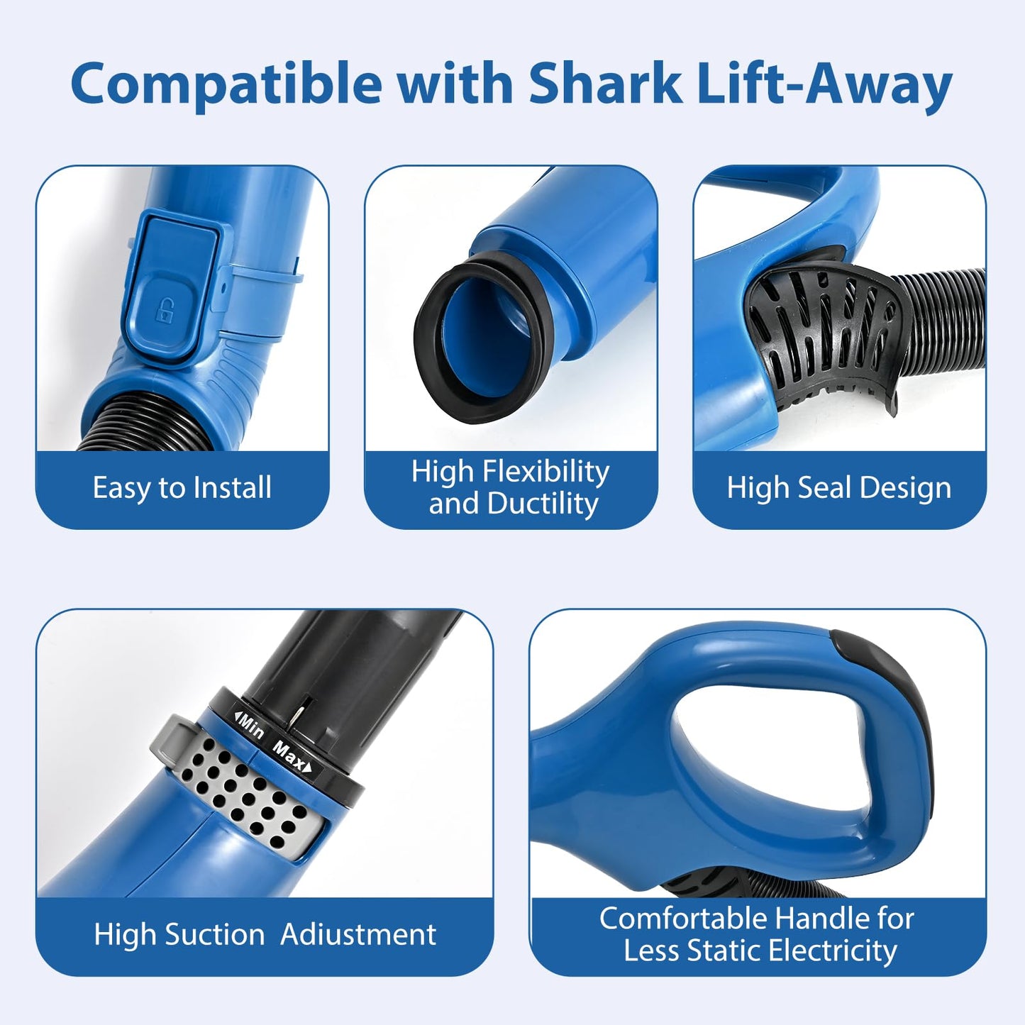 ZU560 Replacement Hose Handle for fit Shark Navigator Rotator Lift-Away ZU560 Blue, ZU560 ZU561,ZU562,UV725 Gray,UV650,CU520 Upright Vacuum Replacement Hose handle