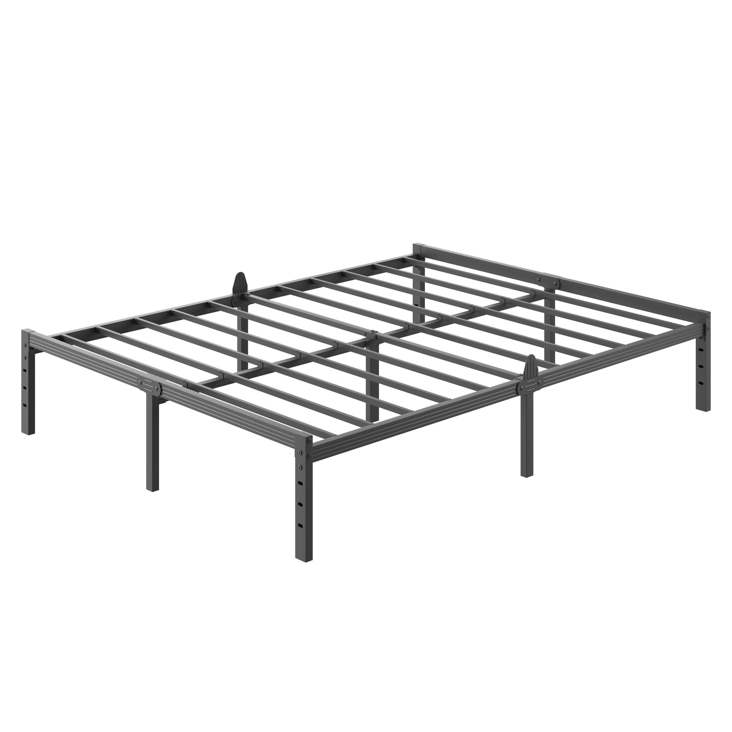 ZIYOO 14 Inch Metal Queen Bed Frame Mattress Anti-Slip Design, No Box Spring Needed, Easy Assembly, Noise-Free, Tools Included, Ideal for Bedrooms, Guest Rooms, Dorms, Hotels & B&Bs