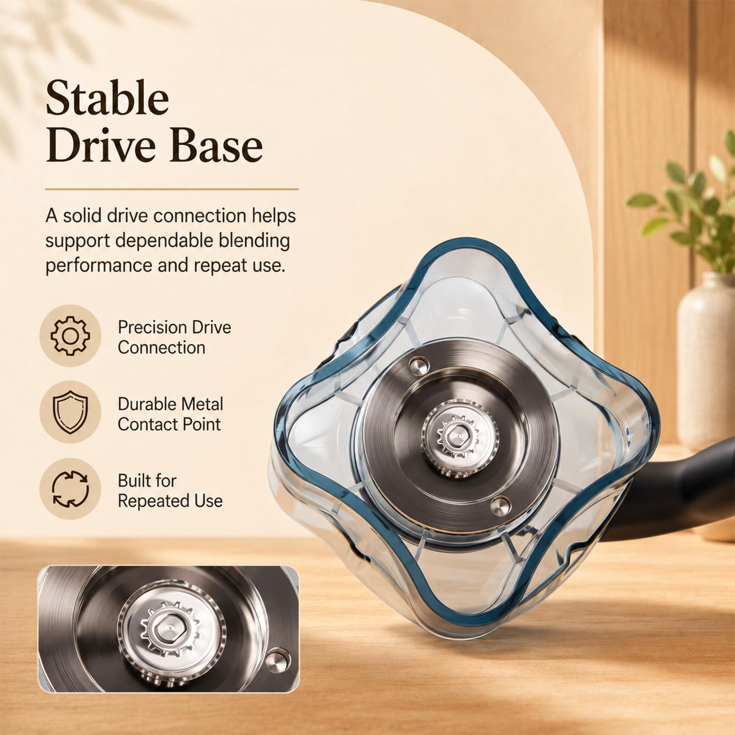 Blender Pitcher 64oz Low-Profile, Compatible with 750, 5200, 5000, 6300, 7500, Vm0102, Vm0103, Vm0197, E310 Classic/Explorian/Commercial Series etc Container Jar Cup