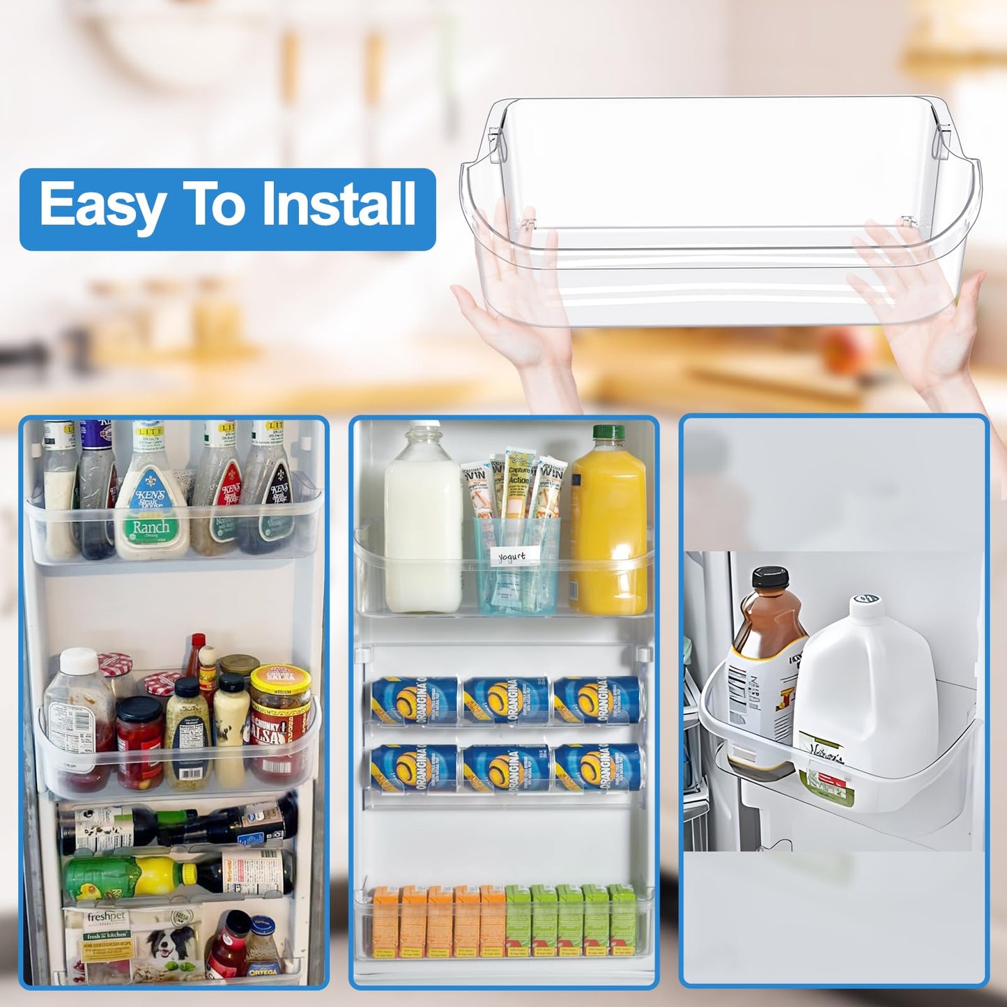 UPGRADED 241505501 Refrigerator Door Bin Compatible with Frigidaire Door Shelf Replacement Parts 241505500 FFSC2323TSA FFSC2323TS0 LFSC2324VF6 FGSC2335TFB FGSC2335TF0 FGSC2335TFA LGHK2336TF0 Door Bin