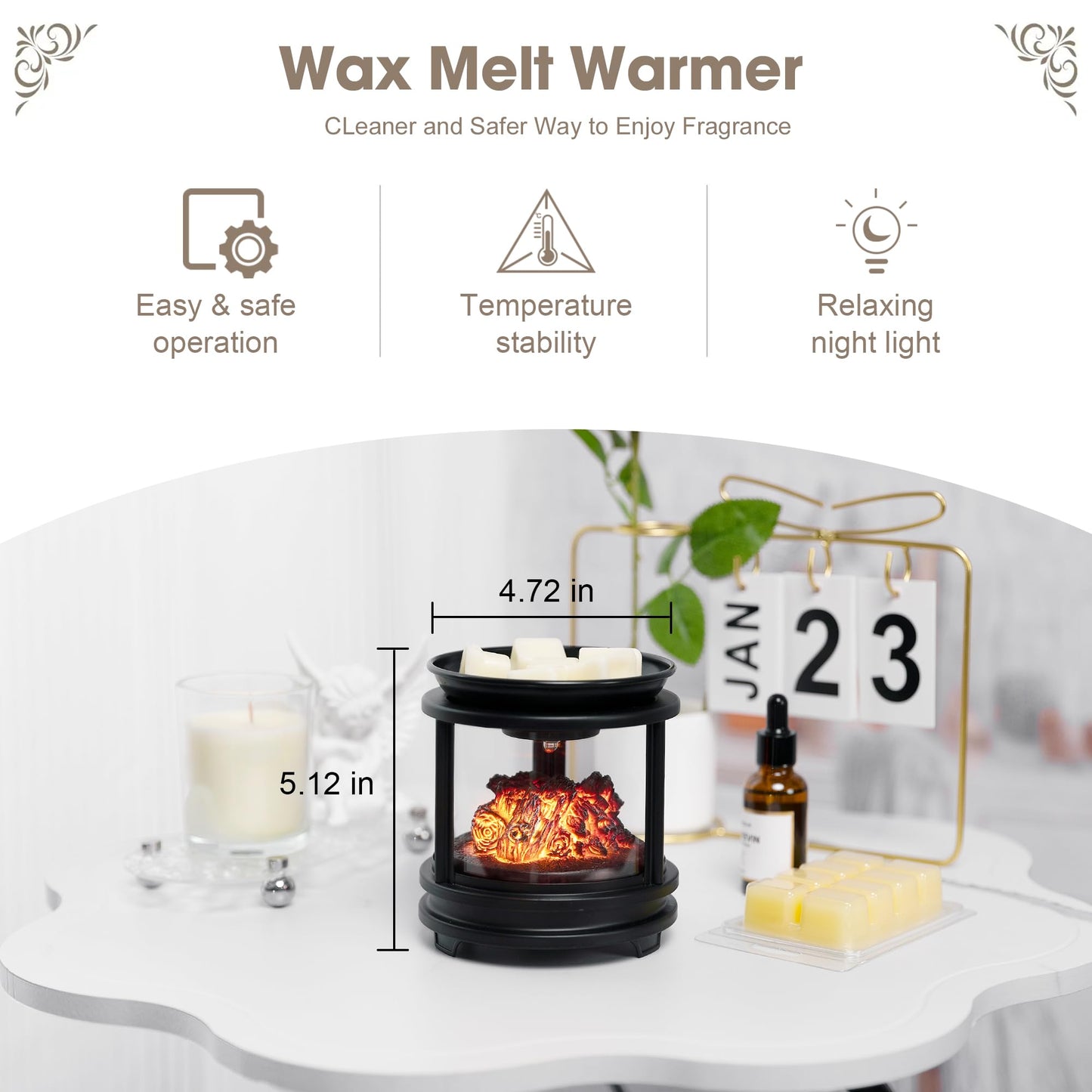 MOAFINA Wax Melt Warmer with Timer,Campfire Wax Warmer,4-in-1 Oil Burner Electric Candle Wax Warmer,Wax Warmer for Scented Wax Melts,Wax Melter Fragrance Warmer for Home Office Bedroom Gifts & Decor