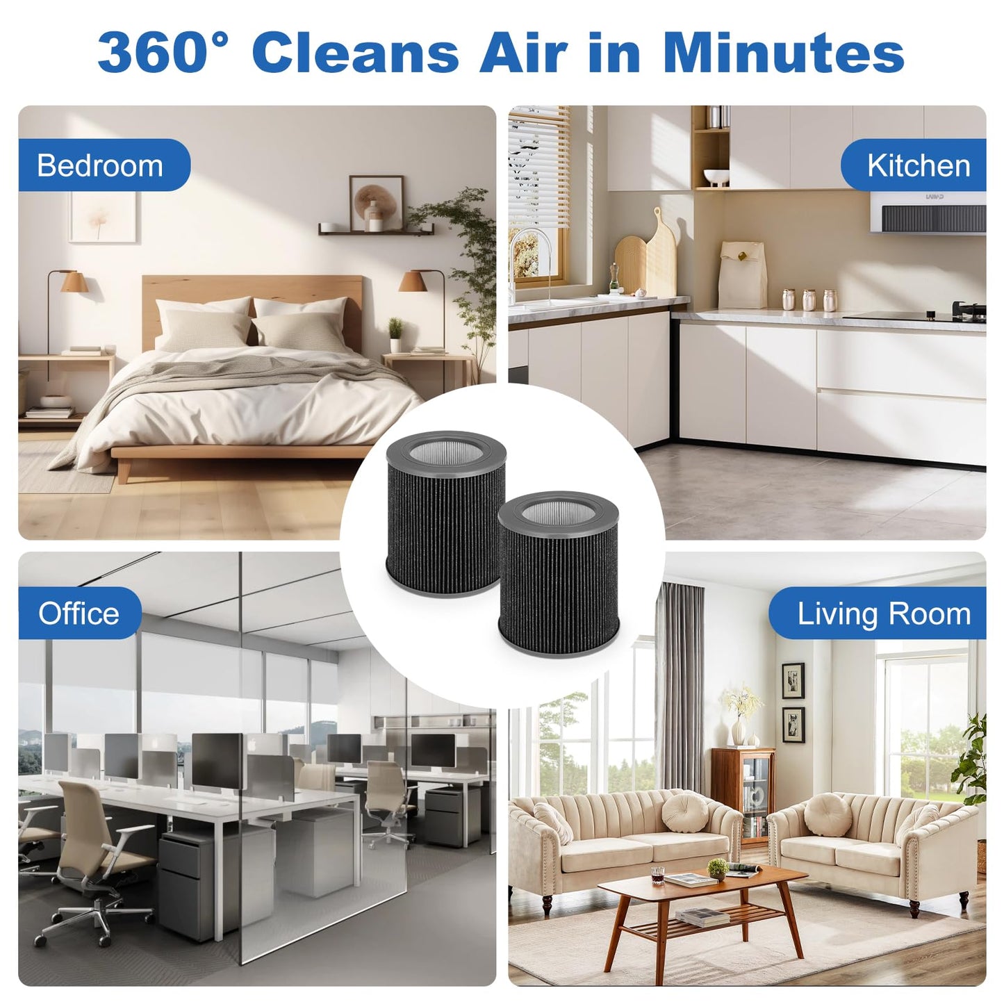 Air Mini PECO-HEPA Replacement Filter Compatible with Molekule Air Mini and Air Mini+, 3-in-1 High-Efficiency Replacement Filter for Molekule Mini/Mini+ Air Filter (Air Mini 2 Pack)