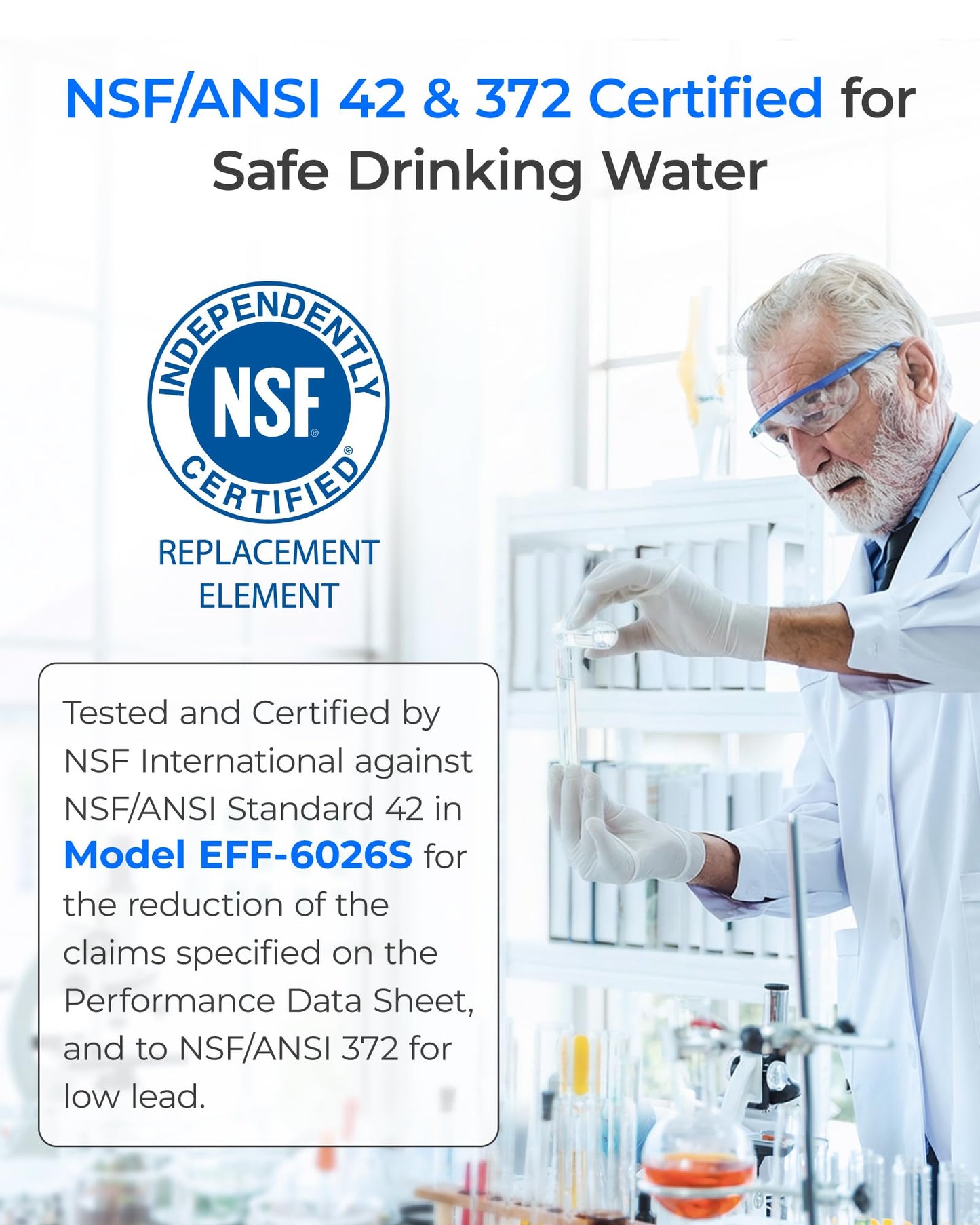 Waterdrop CS-52 Refrigerator Water Filter, Replacement for Bosch® 640565, Whirlpool® WHKF-R-PLUS, EVOLFLTR10, 3M® Cuno CS-52, CS-51, W1085590, 51000, WD-F26B, 3 Filters