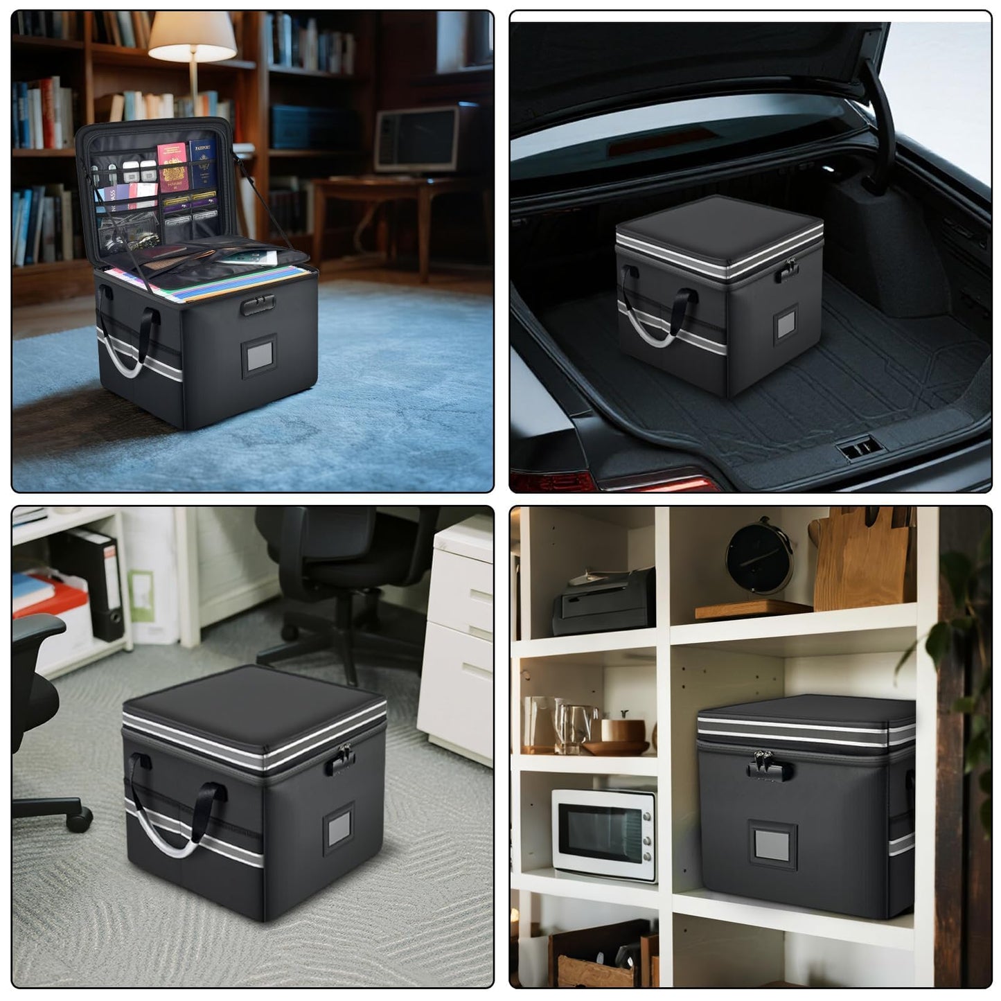 5200°F Upgraded Fireproof Document Box & Fireproof Expanding File Folder, 2 Layer File Cabinet Organizer with Lock,Collapsible Water Resistant Storage for Hanging Letter/Legal Folder Home Office-60L