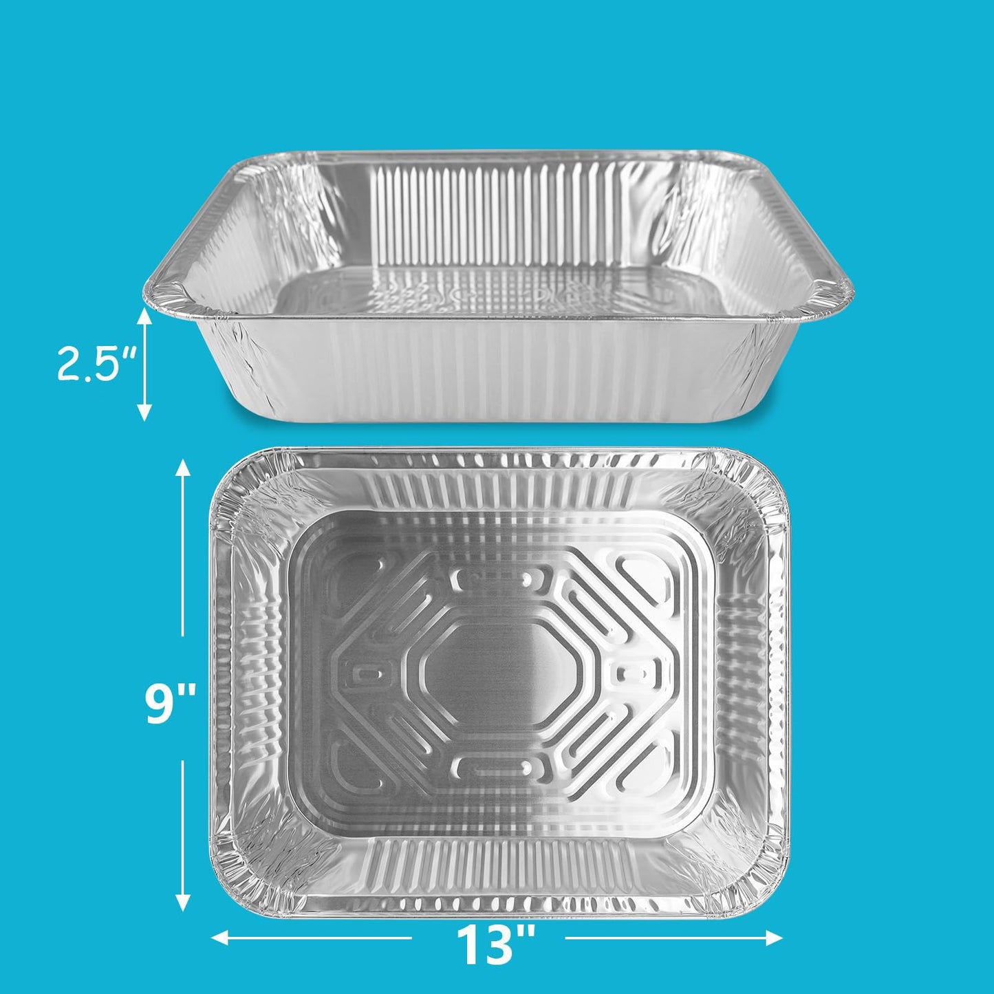 WAWINY 9x13 Thickened Aluminum Foil Pans, 10Pack Extra Deep Disposable Aluminum Pans with Lids for Roasting, Baking, Cooking, Food Prep, Chafing, Steam Table, Oven, Cake, and Party Catering.