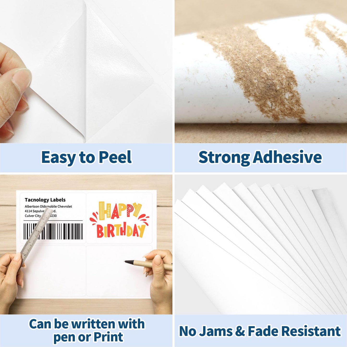 500 Sheets 2000 Labels 4x5 Shipping Label for Laser & Inkjet Printers, Permanent Adhesive, 4 Labels per Page, A4 Size, Perfect for Mailing & Addressing
