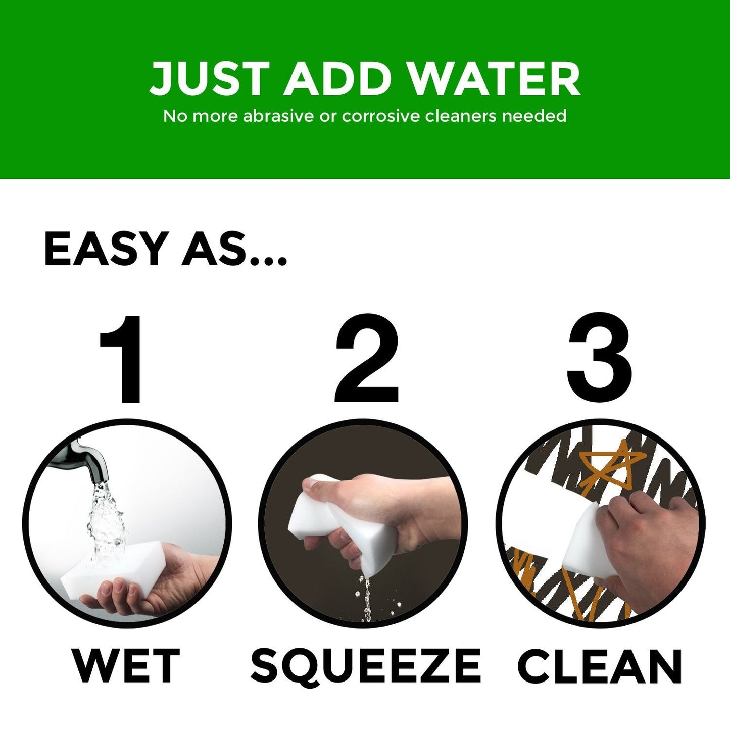 100 Pack Extra Thick Magic Cleaning Sponges - Eraser Sponge for All Surfaces - Double Thickness - Kitchen-Bathroom-Furniture-Leather-Car-Steel - Just Add Water - Melamine - Universal Cleaner