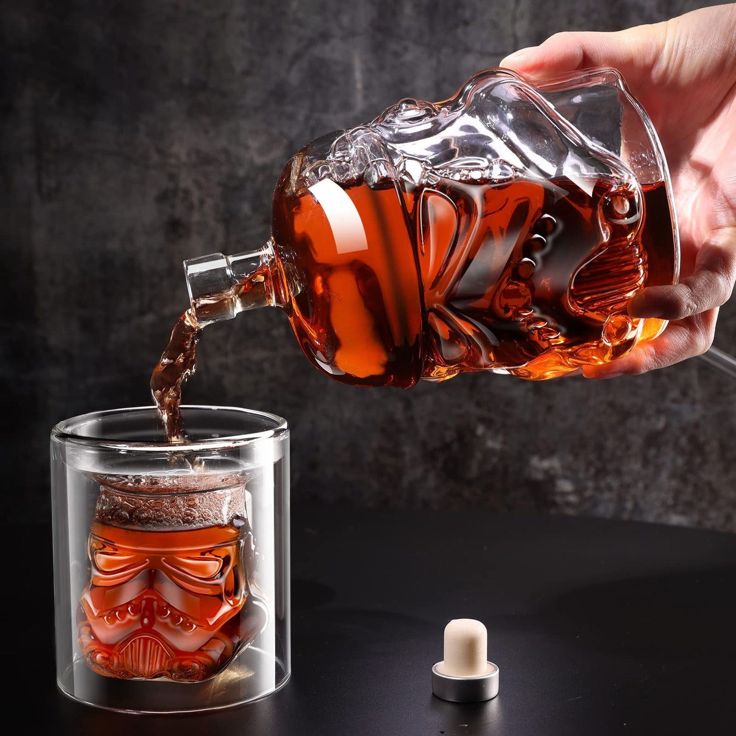 Whiskey Decanter Set, Whiskey Decanter with 2 Glasses, Decanter Set for Men Scotch Bourbon Vodka, Bosses Day Gifts for Men Dad Husband Boyfriend