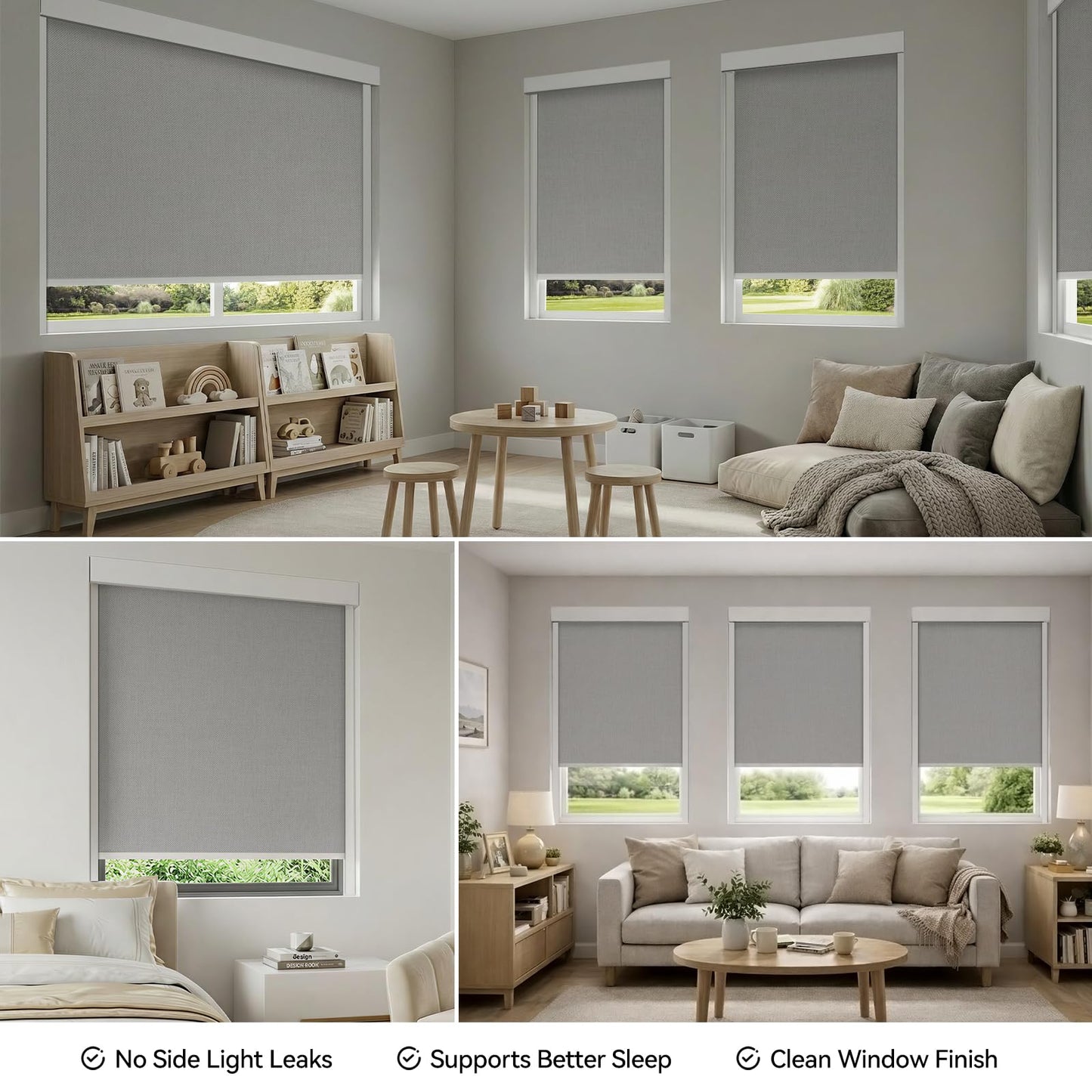 ZSTARR PVC Light Blockers Blackout Light Blockers Side Tracks for Window Shades and Blinds Side Tracks for Blackout Shades Easy to Instal Light Blocking Strips for Bedroom (White, 58",2Pcs)