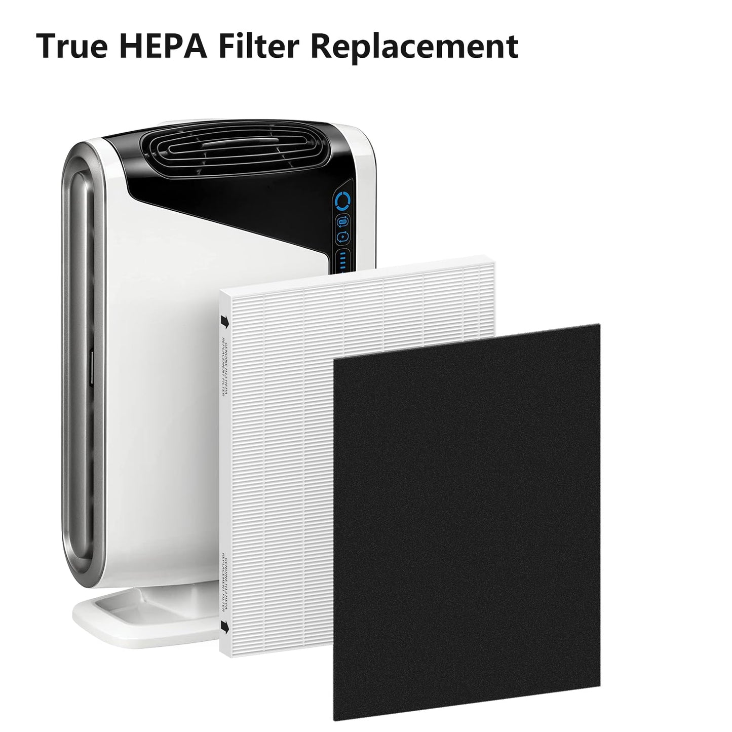 CFKREYA 4 Pack Air Filter Replacement for Fellowes AeraMax 290/300/DX95 Purifiers and HF-300/AP-300PH, Fits Part# 9287201 & 9324201, 4 Filter and 4 Carbon Filter
