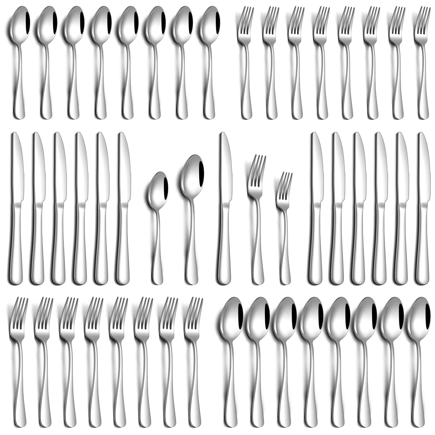 PHILIPALA 40 Piece Silverware Set, Stainless Steel Flatware Set for 8 Food Grade Novelty Flatware Cutlery Utensil Set Include Knife Fork Spoon Mirror Polished Dishwasher Safe