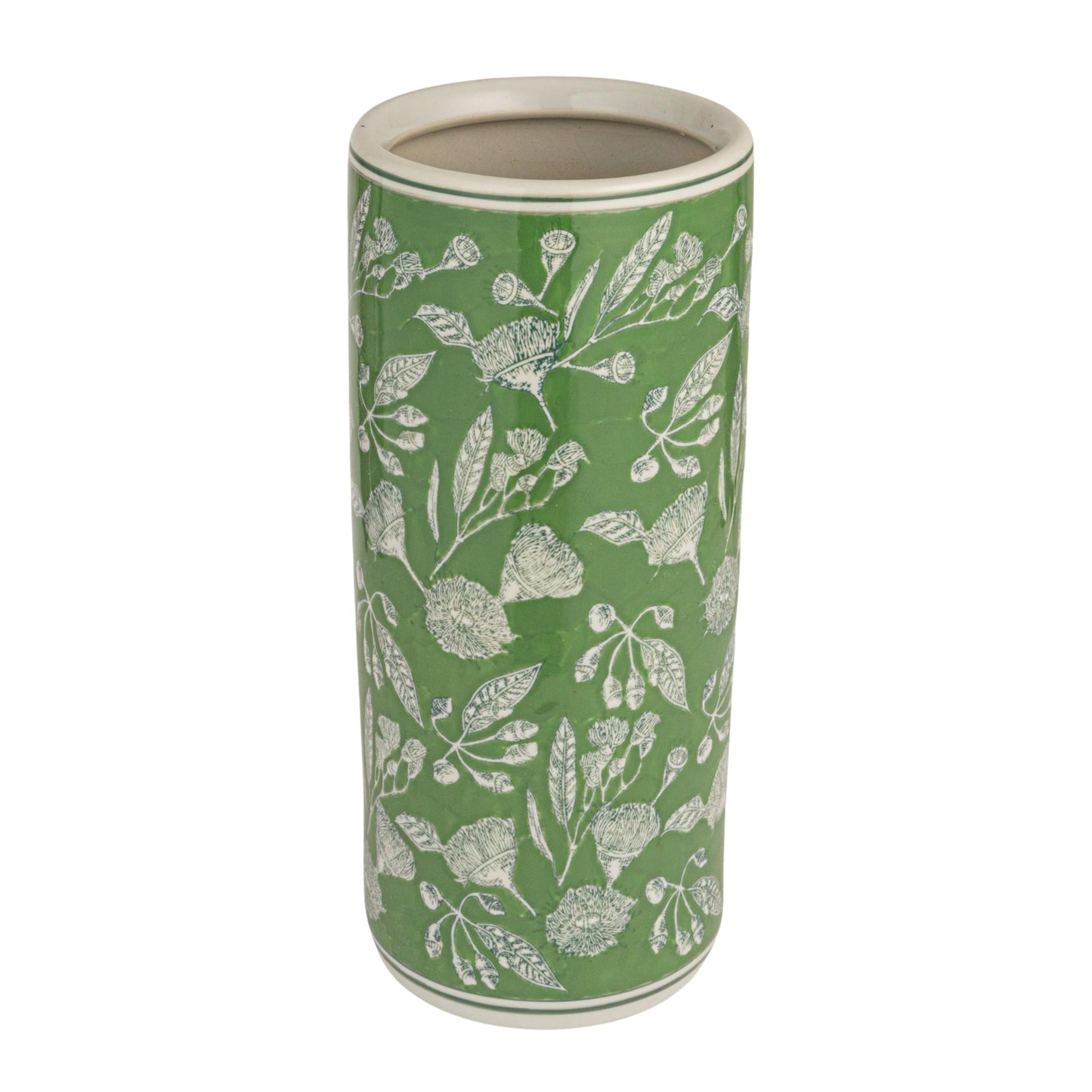 Creative Co-Op Ceramic Umbrella Stand, Green