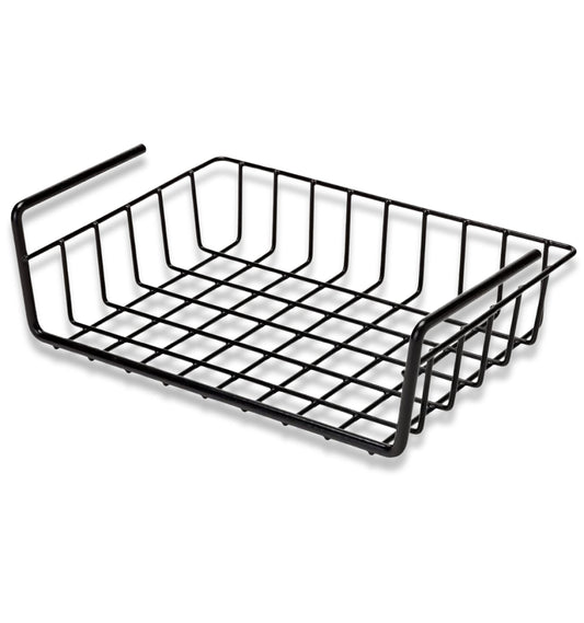 SnapSafe Hanging Shelf Document Basket, 76012 - Coated Wire Basket Maximizes Storage for Documents, Gun Accessories, & Ammo - Easy Access Under Shelf Storage for Gun Safes - Holds Up to 40 Pounds