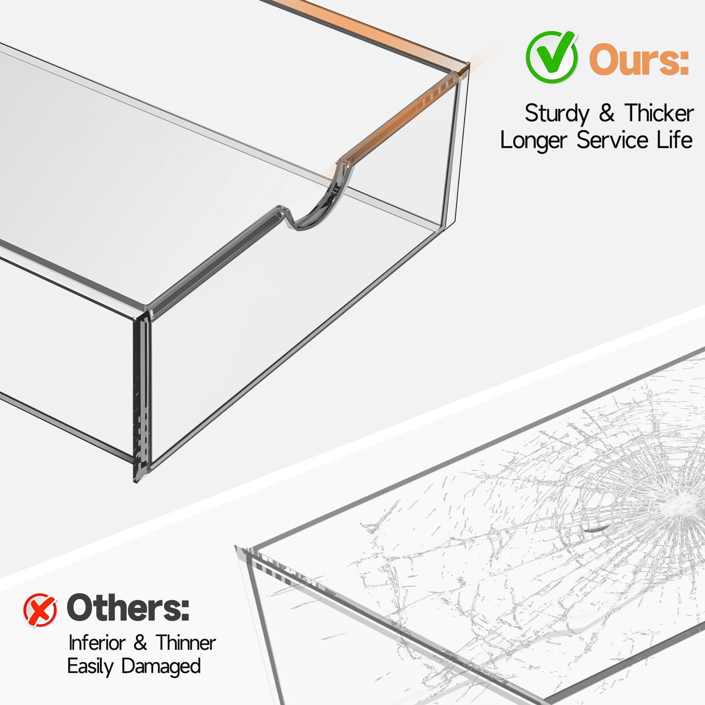 Makeup Drawer Storage Organizer with 24 Drawers, 4 Set Acrylic Office Desk Organization and Storage, Dustproof Drawer Organizer for Makeup, Office, Countertop, Jewelry, Pen, Desktop, Bathroom, Bedroom