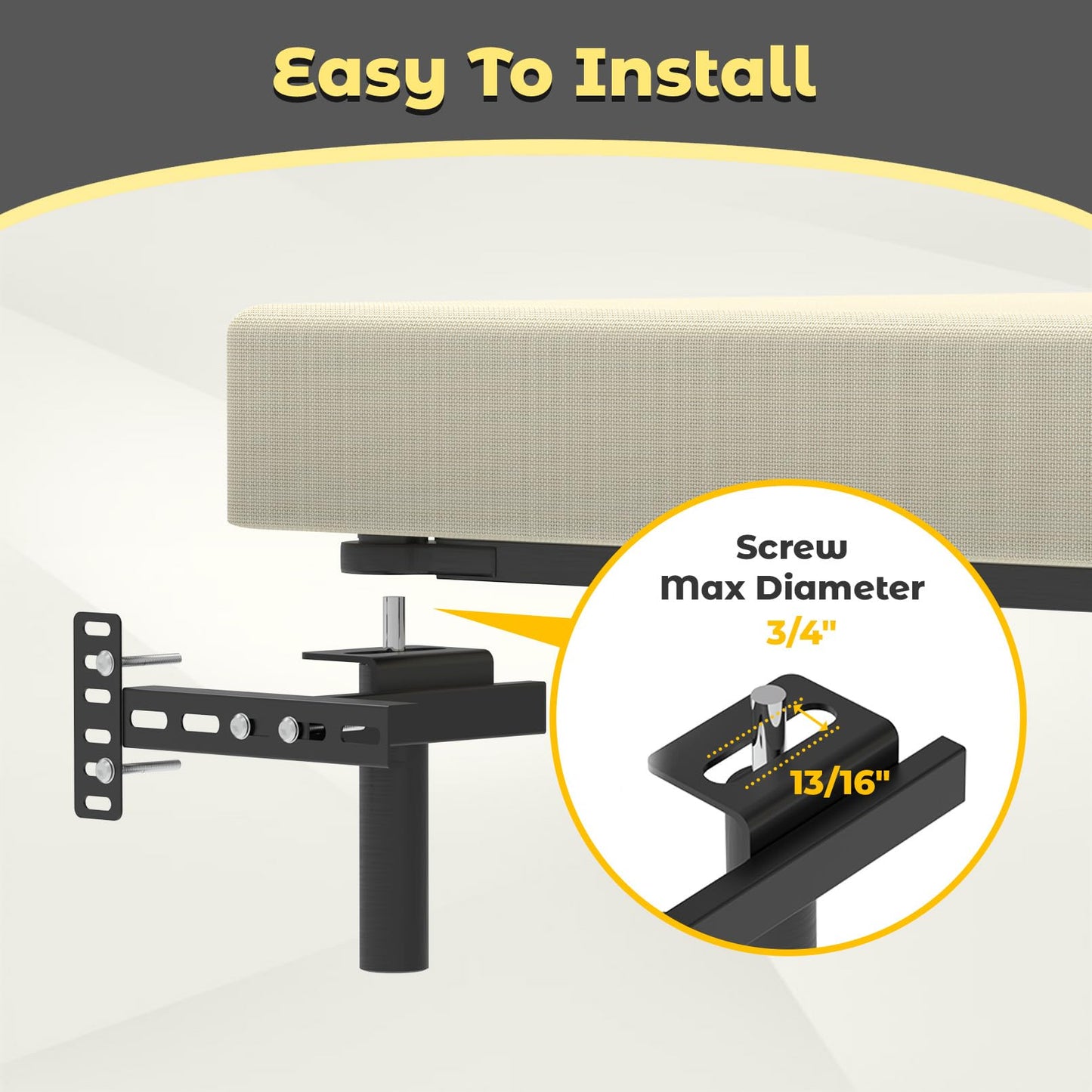 Headboard Brackets for Metal Bed Frame, Universal Adjustable Brackets for Headboard with Footboard Extension Kit Fit Twin Full Queen King, Matte Black 2 Packs