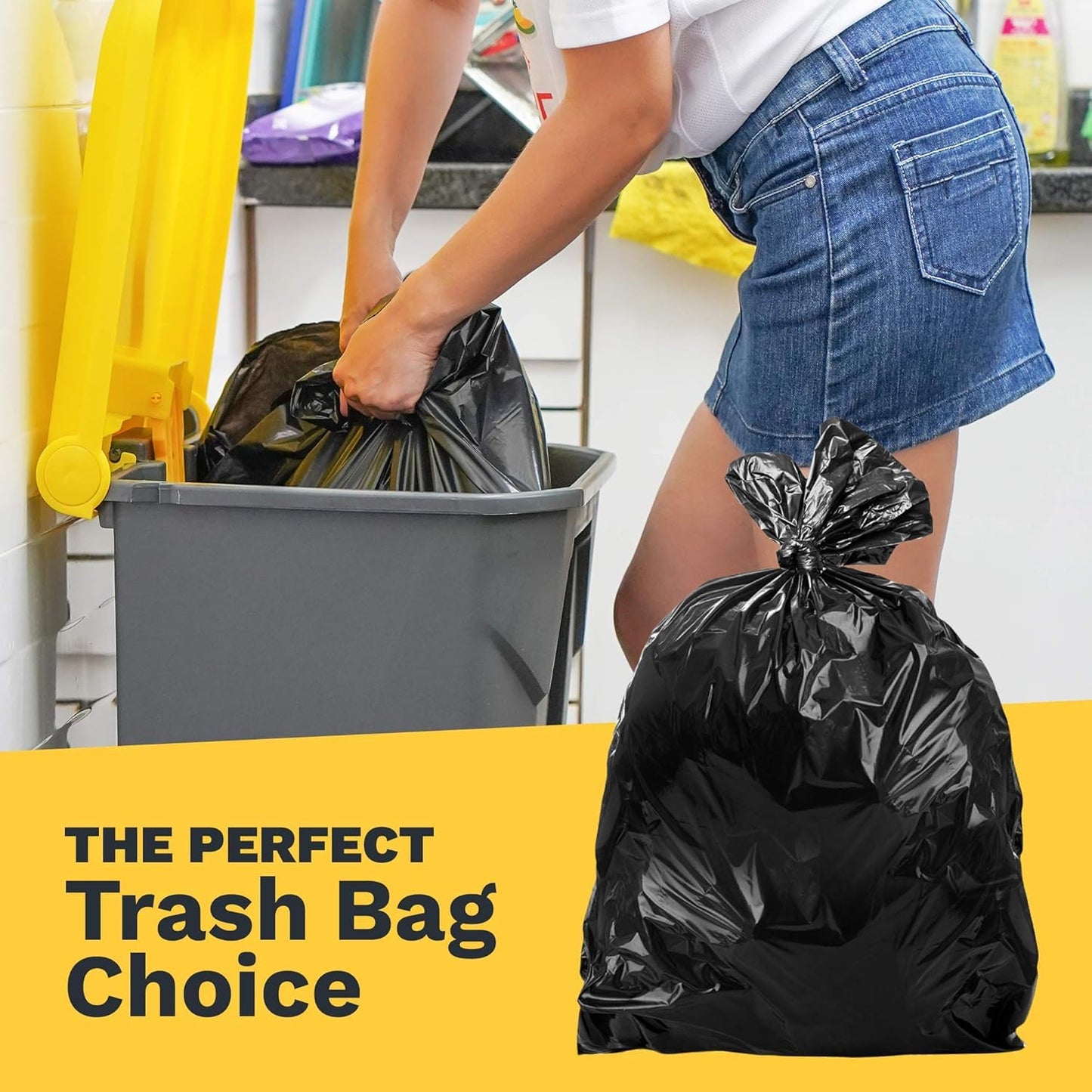 ToughBag 55-60 Gallon Trash Bags (100 Count) (Black, 58'x38')