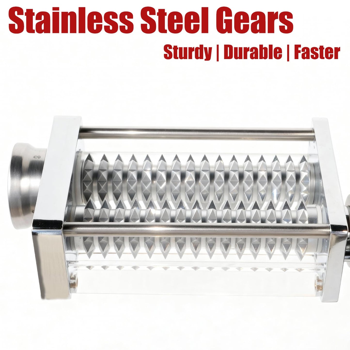 Adjustable Meat Tenderizer Attachment for KitchenAid Stand Mixers – 3 Thickness Settings, Fits All 4.5–7Qt Models, Heavy-Duty Metal Housing with Transparent Shell, Dishwasher Safe