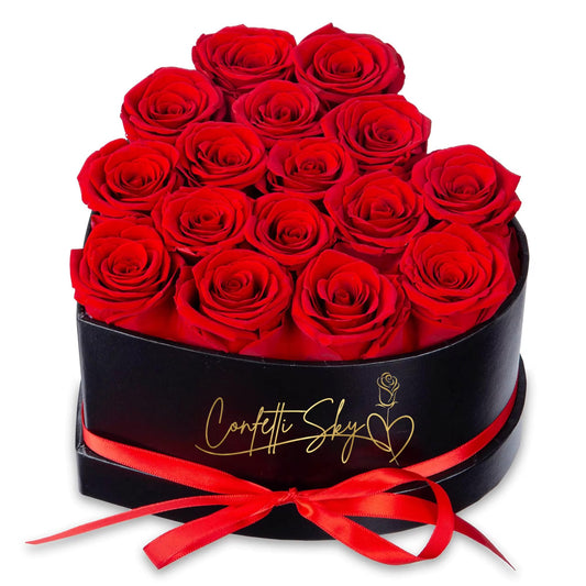 16 Forever Roses in Luxury Heart Box – Real Preserved Flowers Last 3–5 Years | Eternal Rose Gift for Her, Mom, Wife | Birthday, Anniversary, Valentine's Day, Mother's Day | Flowers for Delivery Prime