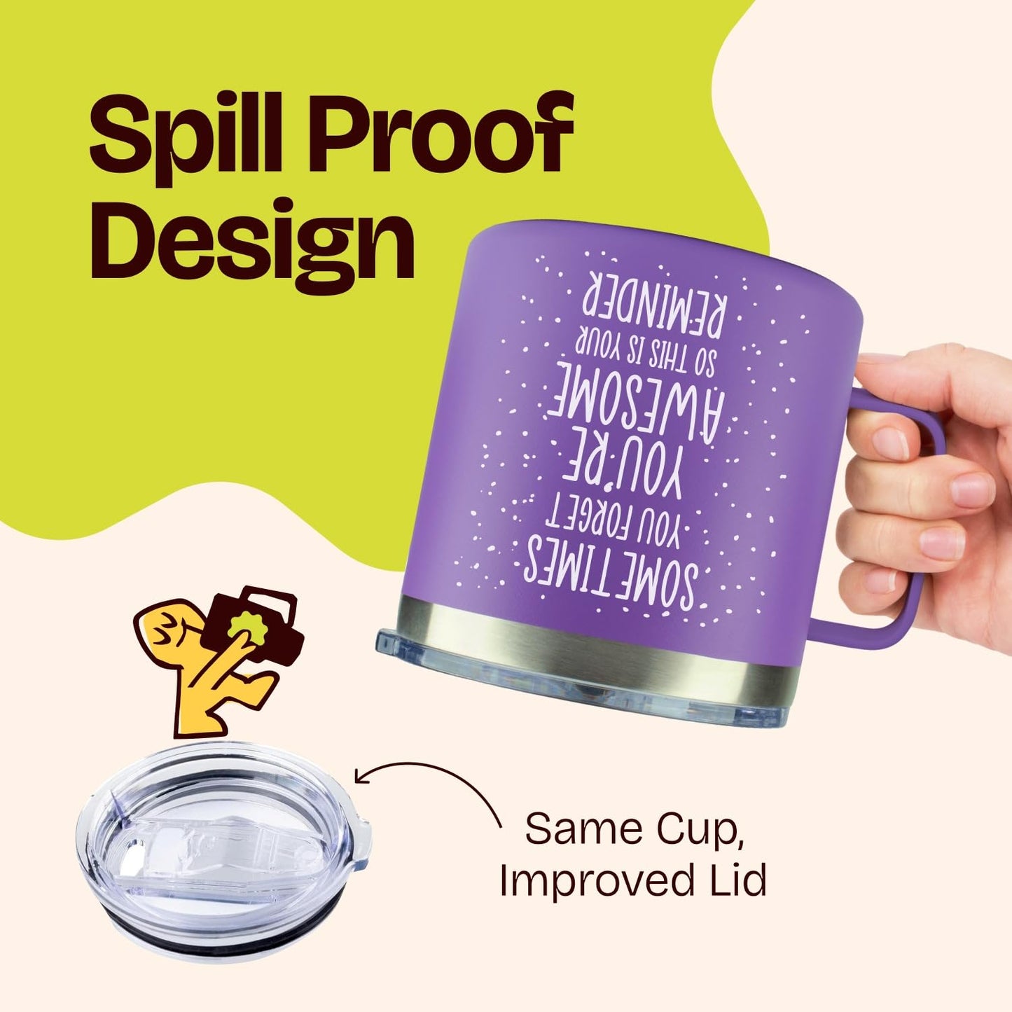 Birthday Gifts for Women Friendship - Purple Gifts for Women Coffee Mug 14oz Sometimes You Forget You're Awesome Unique Gift Idea for Older Women Over 50, 60, Inspirational Cup for Mom, Her