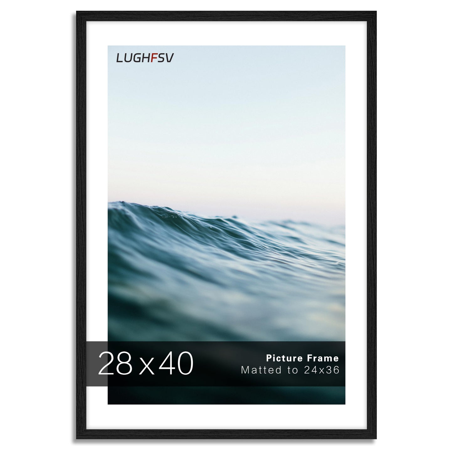 LUGHFSV 28x40 Picture Frame for Wall, Vertical or Horizontal Wall Hanging Large Poster Frame for Photo and Posters, Poster Frame 24x36 with Mat 28x40 Without Mat