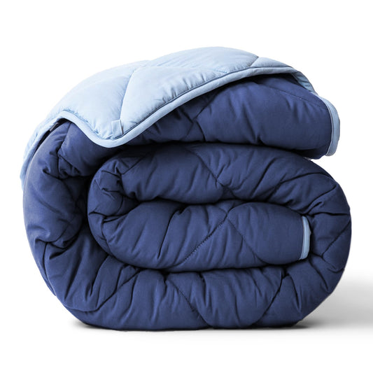 ViscoSoft Twin/Twin XL Comforter - Cloud-Soft Down Alternative Duvet Insert, All Season Cooling Lightweight Reversible Quilted Blanket for Dorm & Guest Bed, Oeko-TEX Certified, Light/Dark Blue