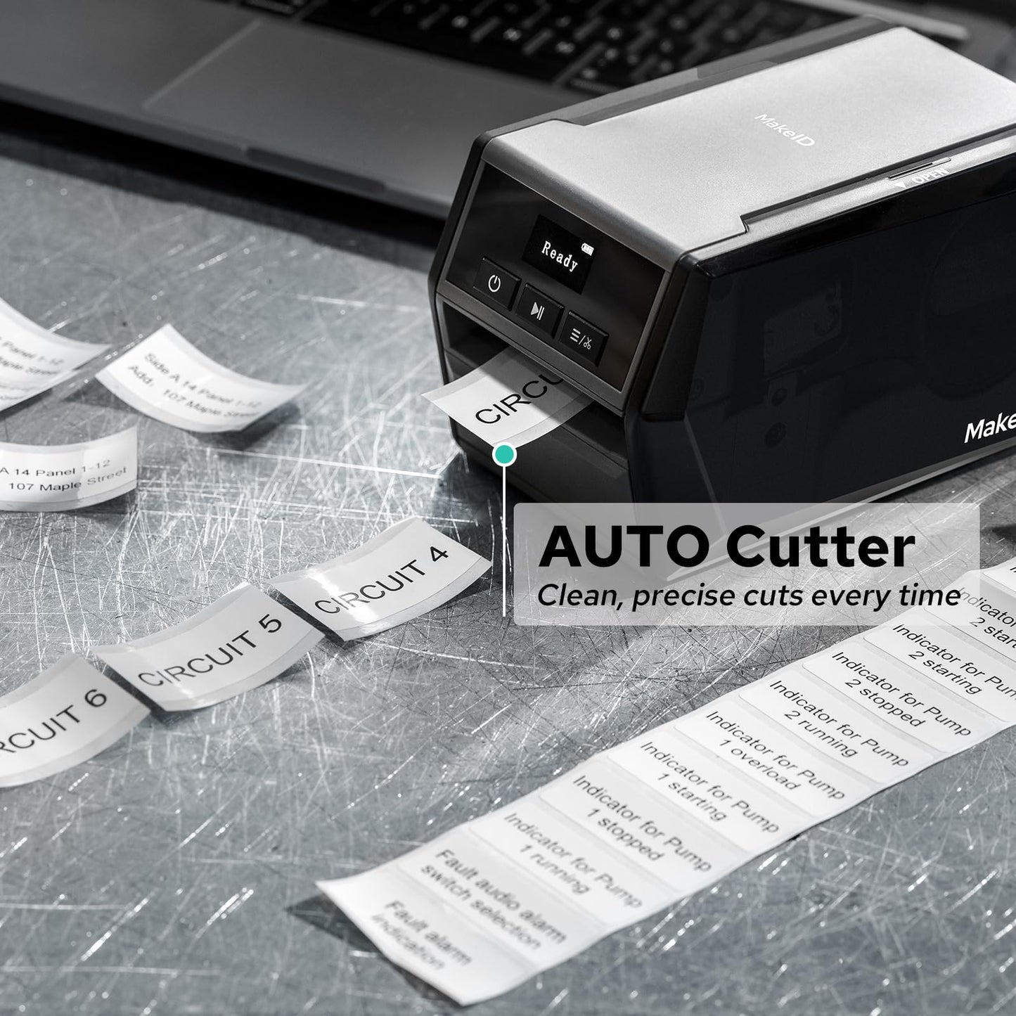 Makeid D50 Industrial Label Printer, Desktop Label Maker 2" Print Head, Mobile APP & PC Editor Compatible, 2600mAh Li-ion Battery, Come with 1.97" W x 26.24ft L Label Heavy-Duty Labeler for Job Sites