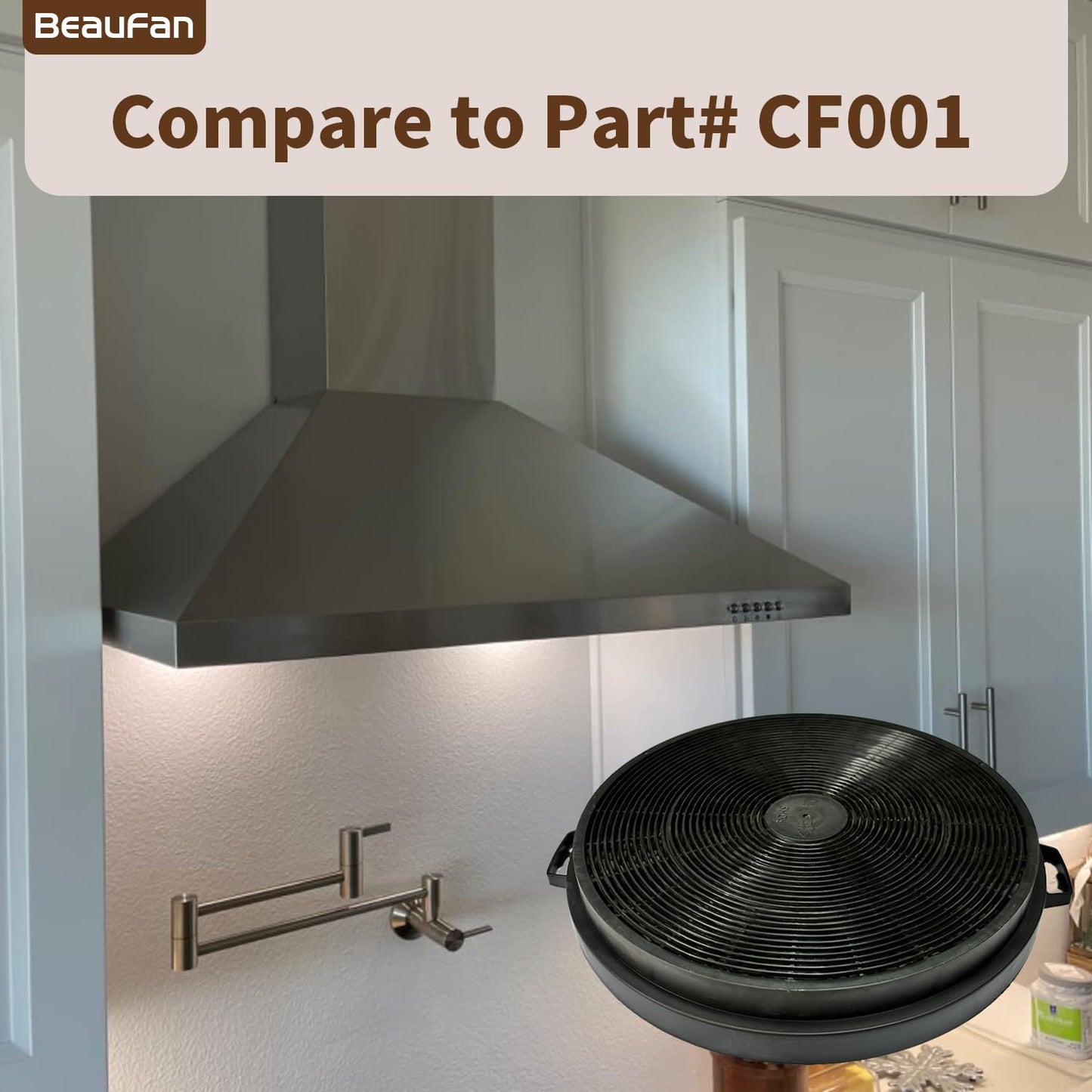2 Pack CFI010 Charcoal Filters Fit MCBON IE71-BLACK, TE77, Fit Hauslane Range Hoods IN-R200SS Series, IN-R300SS Series, WM-540SS-30, WM-730SS-30