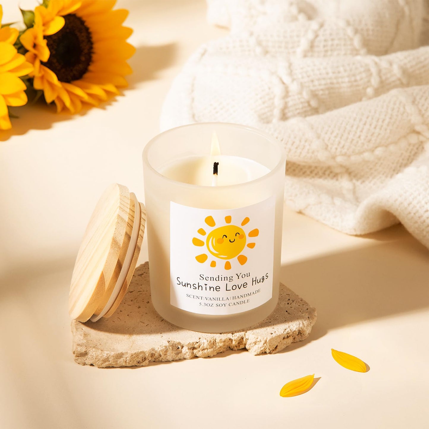 Aeenr Birthday Gifts for Women, Sending Sunshine Sunflower, Self Care Get Well Soon Gift Baskets W/Blanket, Unique Thinking of You GIFS for Mom Sister Her Friends Wife Grandma, Valentines Mothers Day