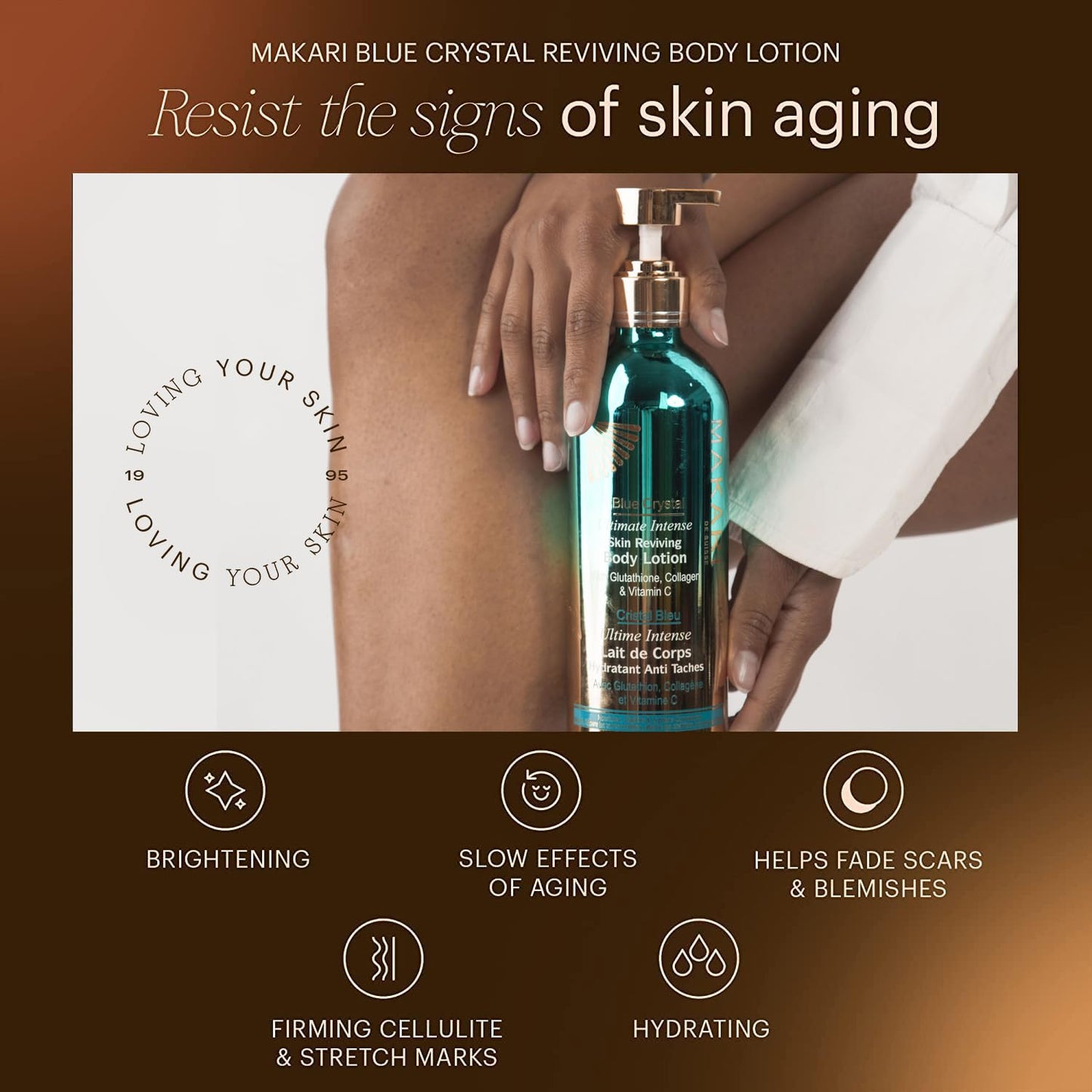 MAKARI Ultimate Intense Blue Crystal Skin Care Duo: Body Lotion (16.8 oz) & Face Moisturizer (50 ml) | Glutathione & Collagen-Enriched for Hydrating, Revitalizing | Ideal for All Skin Types