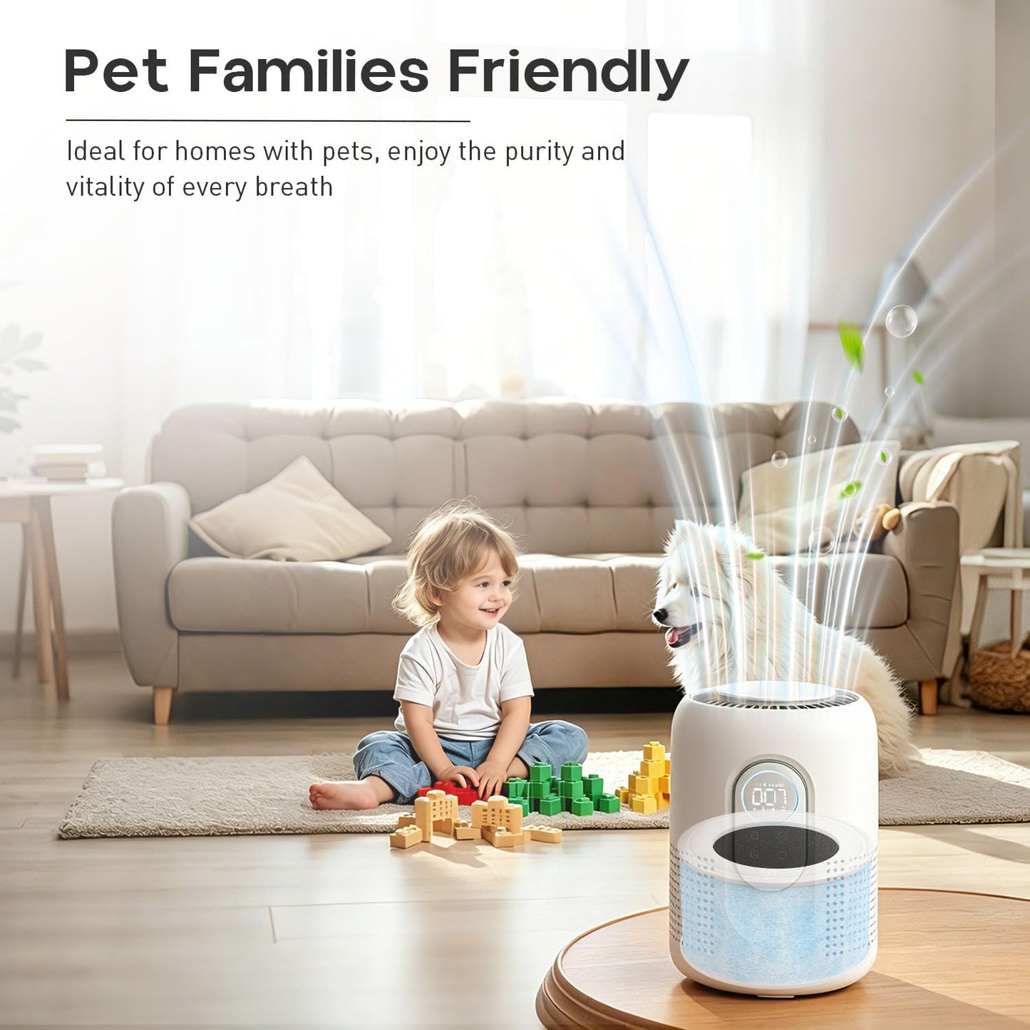 4-in-1 Air Filter Compatible with Momcozy Nursery Air Purifier, H13 True HEPA Filter with Activated Carbon, 2 Pack