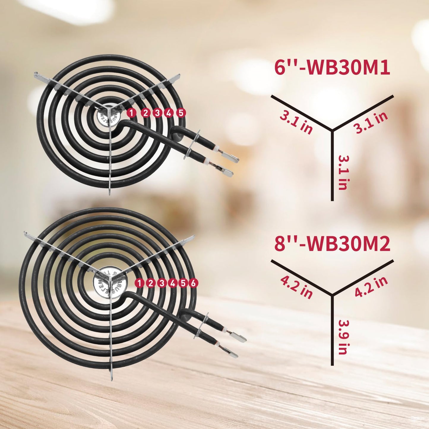 COZZIVITA GE Drip Pans and Stove Burner Element Unit Set, Perfectly Fit WB30M1 & WB30M2 -Replacement for GE Hotpoint Stove Top