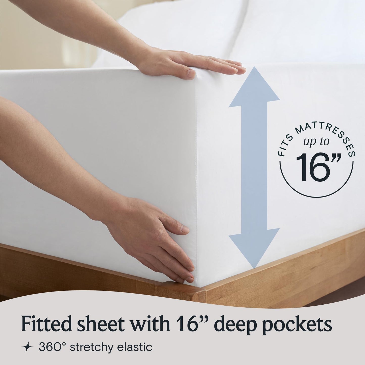 LuxClub Queen Sheet Set, 4PC Bed Sheets Queen Size, Deep Pocket Cooling Bed Sheets, Soft Hotel Luxury Bedding for Mattress Wrinkle Free, Silky Fitted Sheet & Pillowcase Sets, White