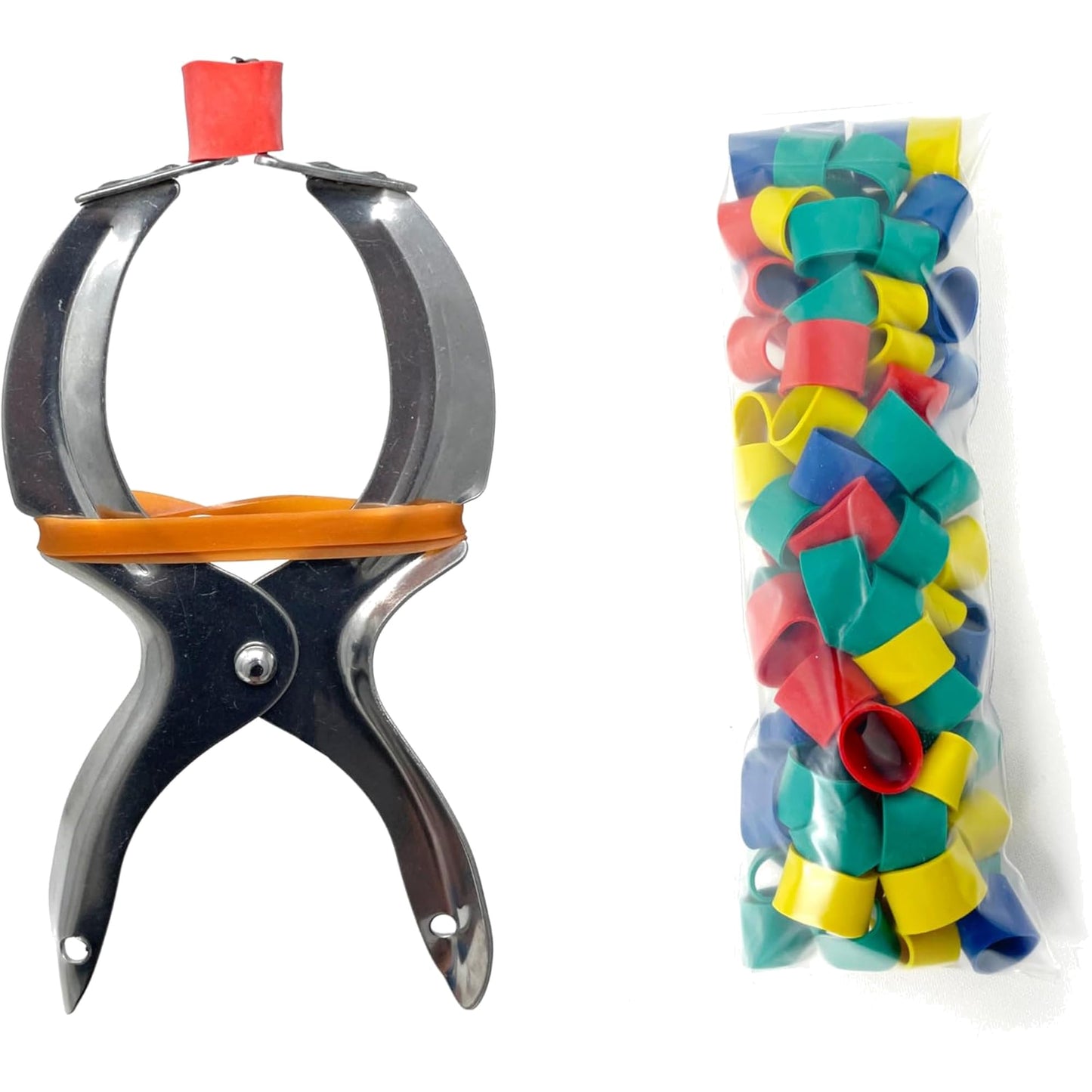 AirFly Crab and Lobster Claw Bands - Size 1" x 0.5" - FDA-Compliant Silicone - Cook Safe, Non-Latex, Non-Toxic - Fits Lobster, Dungeness and Blue Crab - Made in USA (Assorted, Bands + Bander)
