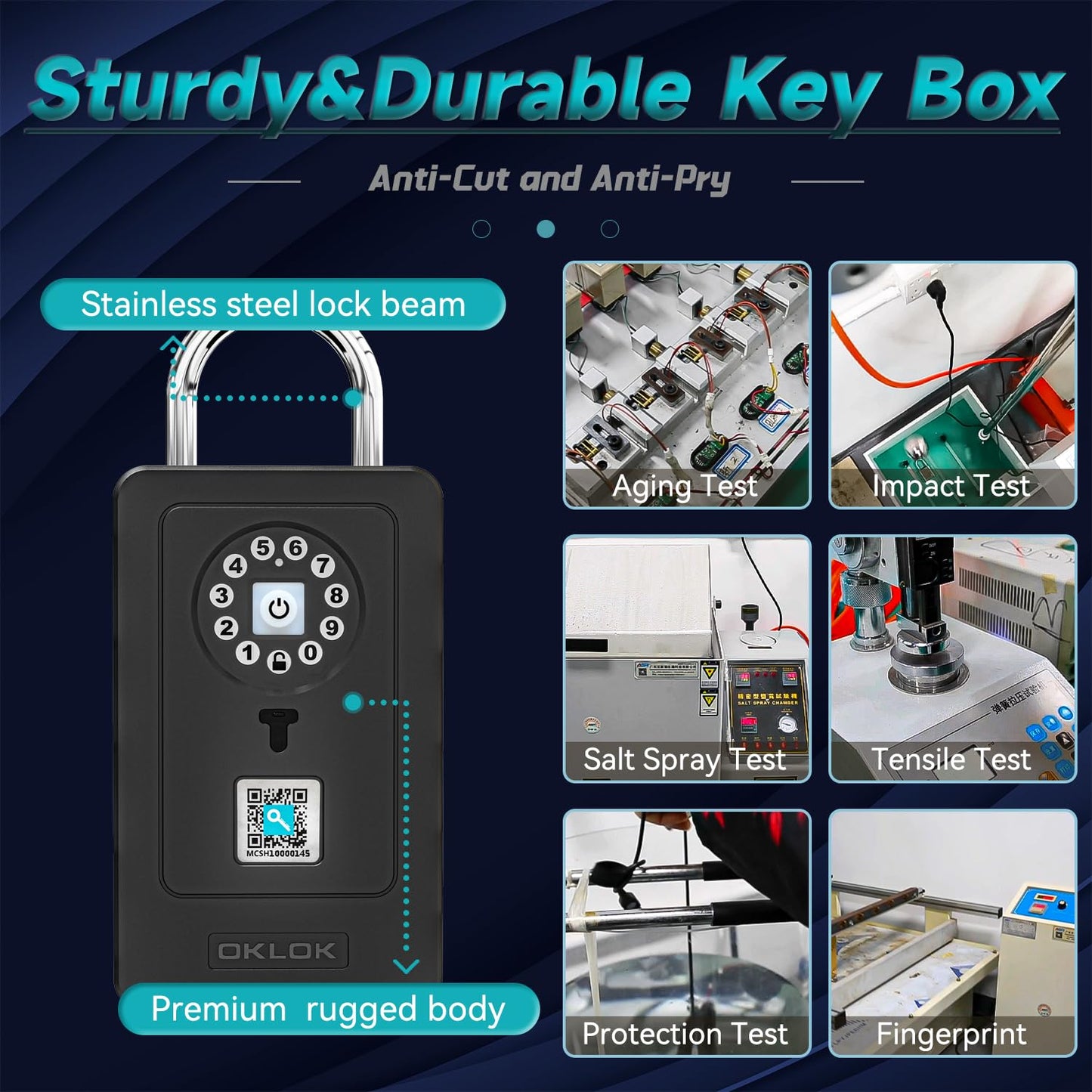 SFW NEW Smart Lock Box, Bluetooth Key Box with App Control & Passcode, Waterproof Wall Mounted & Door Hanging Security Key Lock Box for Home Realtor Office Warehouse
