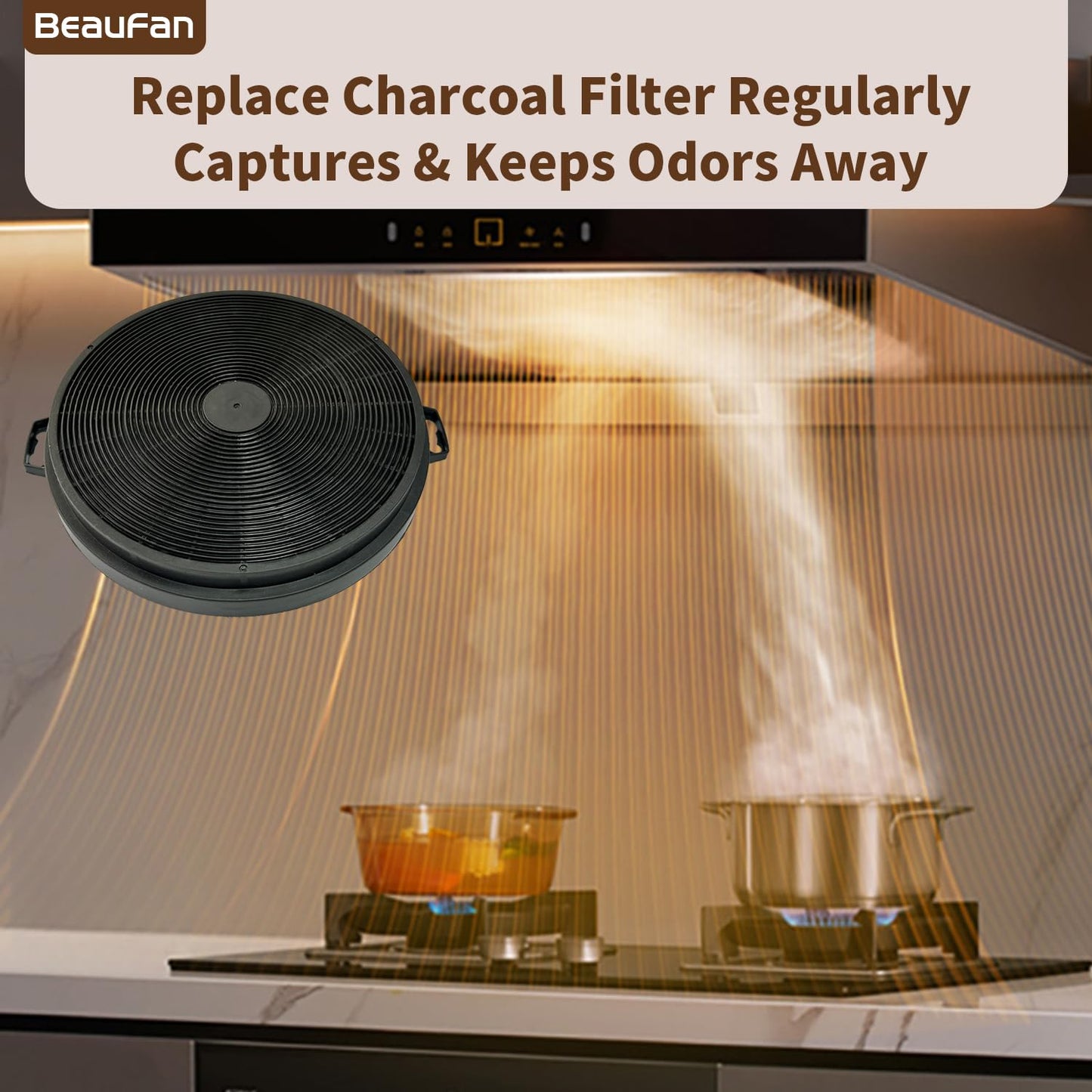 Beaufan 2 Pack CF1 Charcoal Filters Only Compatible with Zline All Range Hood Models, But Not for 587, 597, 9597 Series, Compare to Part# CF1