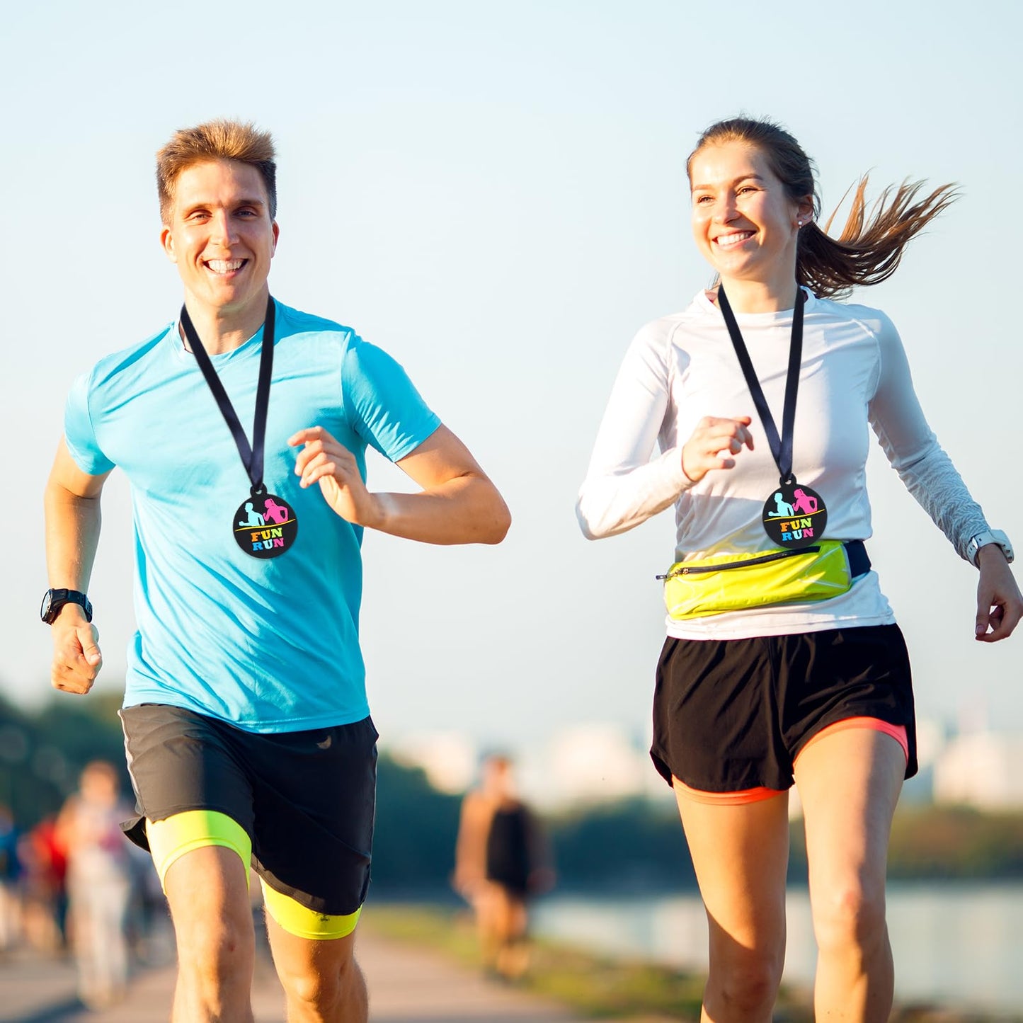 Amazingspark 120 Pcs Fun Run Award Medals, 2 Inch Rubber Medals Bulk Winner Encourage Team Participation for Kids Adults Trophy Award Prize Gift Competitions Graduation Party