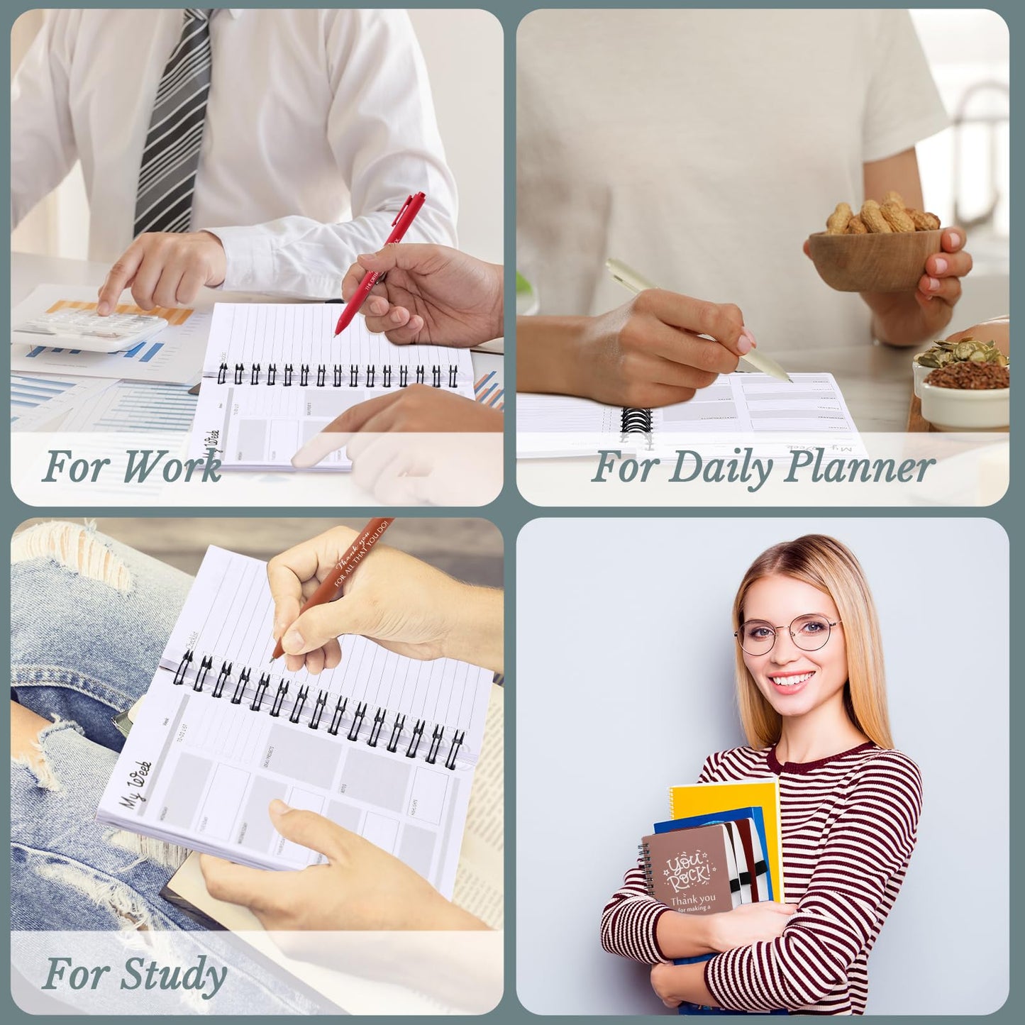 Tellingyou Bulk Employee Appreciation Gifts A6 Notebook with Pens CNA Week Appreciation Gifts Thank You for Team Office Coworker Staff Graduation Teacher Volunteers(Joyous Colors,100 Pcs)