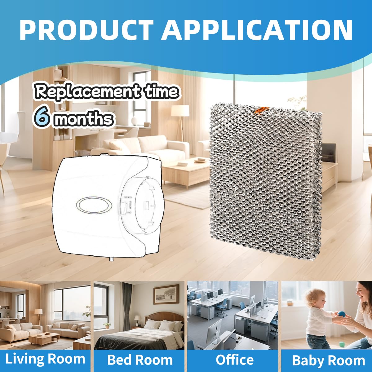Pleatedfold P110-3545 35 Humidifier Vapor Water Panel Filter Pad Replacement Compatible with Wick HUMCASBP2312 HUMCASBP2412 HUMCCSBP2212 HUMCCSBP2312 HUMBALBP2417 HUMBBLFP1318 HCWP3-18 3-Pack