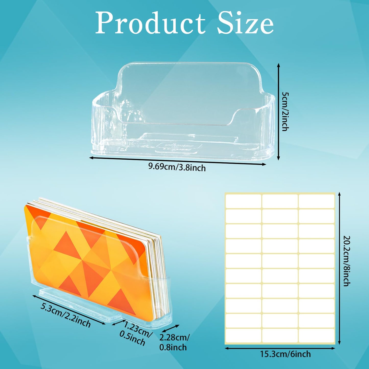 UCEHIPAW 65 Pcs Business Card Holder Transparent Acrylic Postcard Display Holder Desktop Style Card Stand for Home Office Desk Table