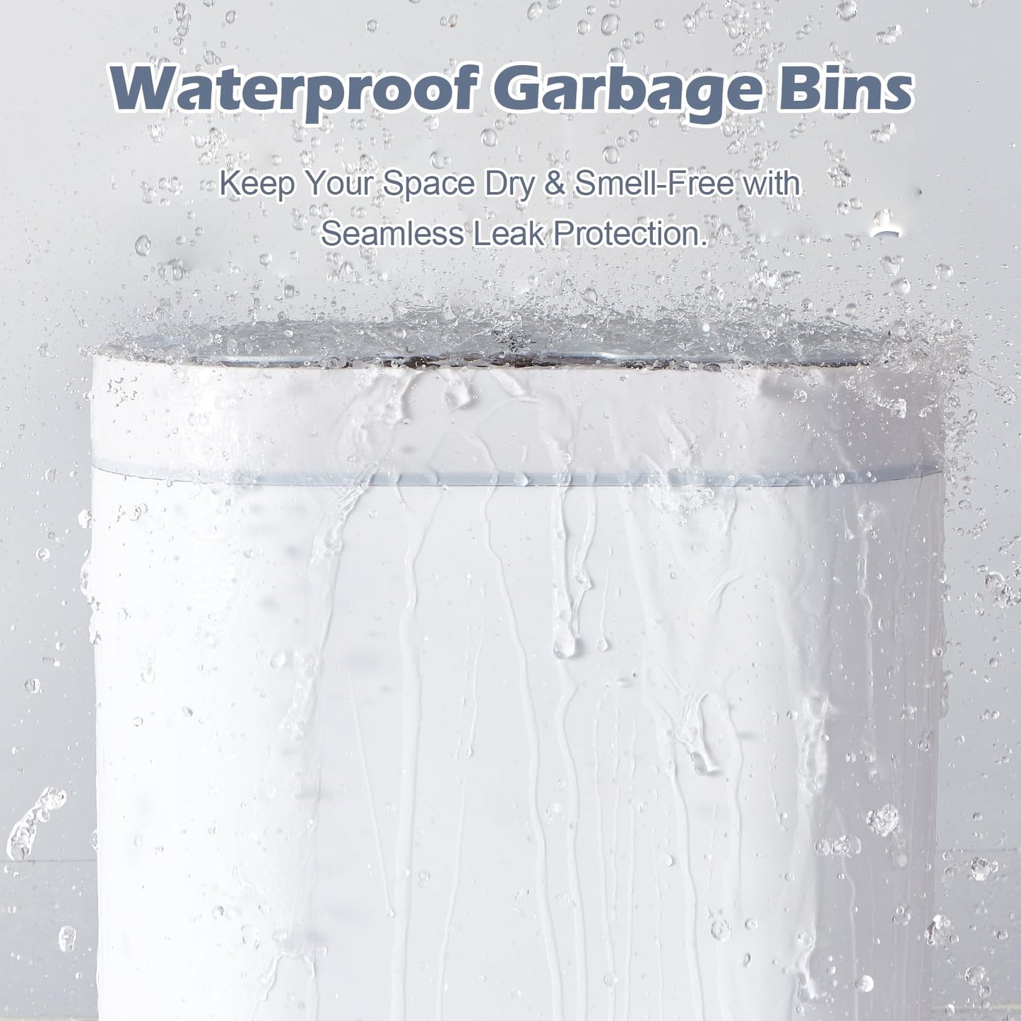 ELPHECO 2 Pack Bathroom Motion Sensor Trash can 2.5 Gallon + 2 Gallon Automatic Garbage Can Bathroom Decor, Slim Plastic Smart Trash Bin with Lid, Garbage can for Kitchen, Office, White, 2 Pack