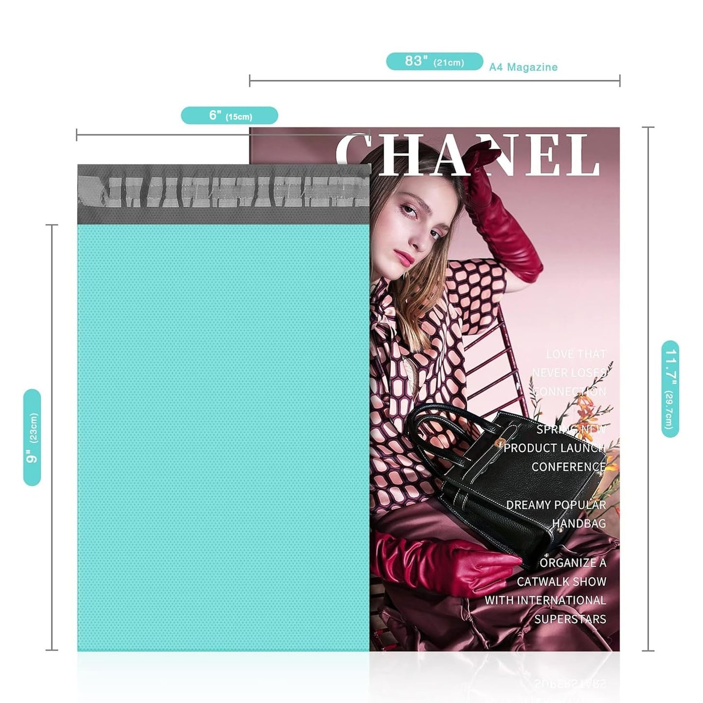 Fuxury Poly Mailers 6x9" 1000 PACK, Small Shipping Bags Embossed Dots Design, Self Adhesive & Durable Mailers Poly Bags Shipping Envelopes for Small Business Packaging Shipping, Teal Mailer Bags Bulk